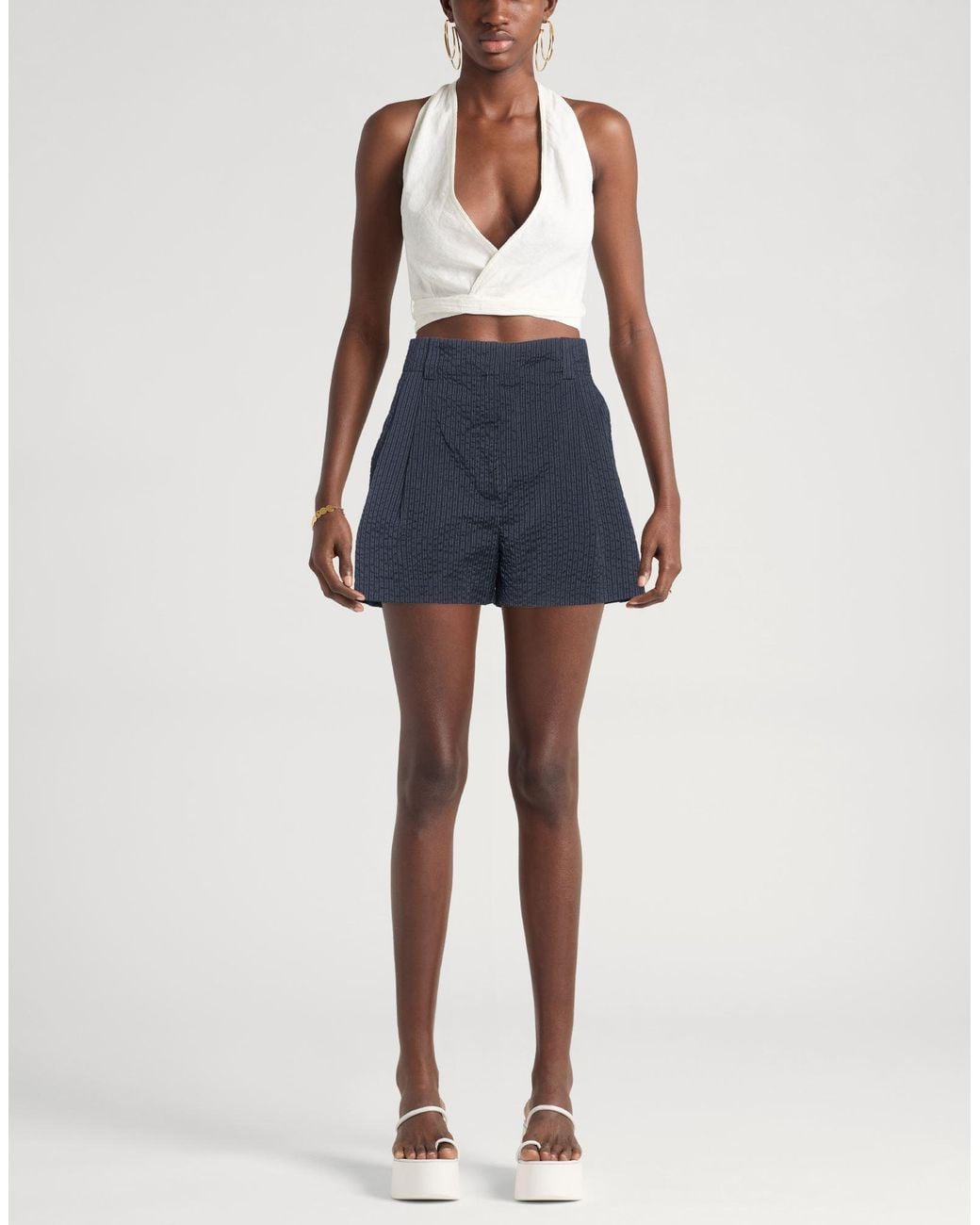 Maison Kitsuné Blue Midnight Shorts & Bermuda Shorts Polyester, Cotton