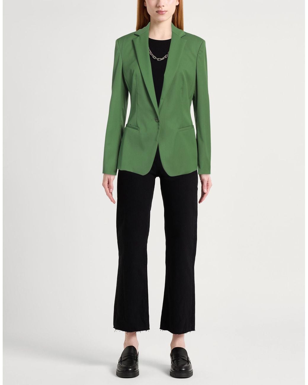 Dondup Green Blazer Virgin Wool, Elastane