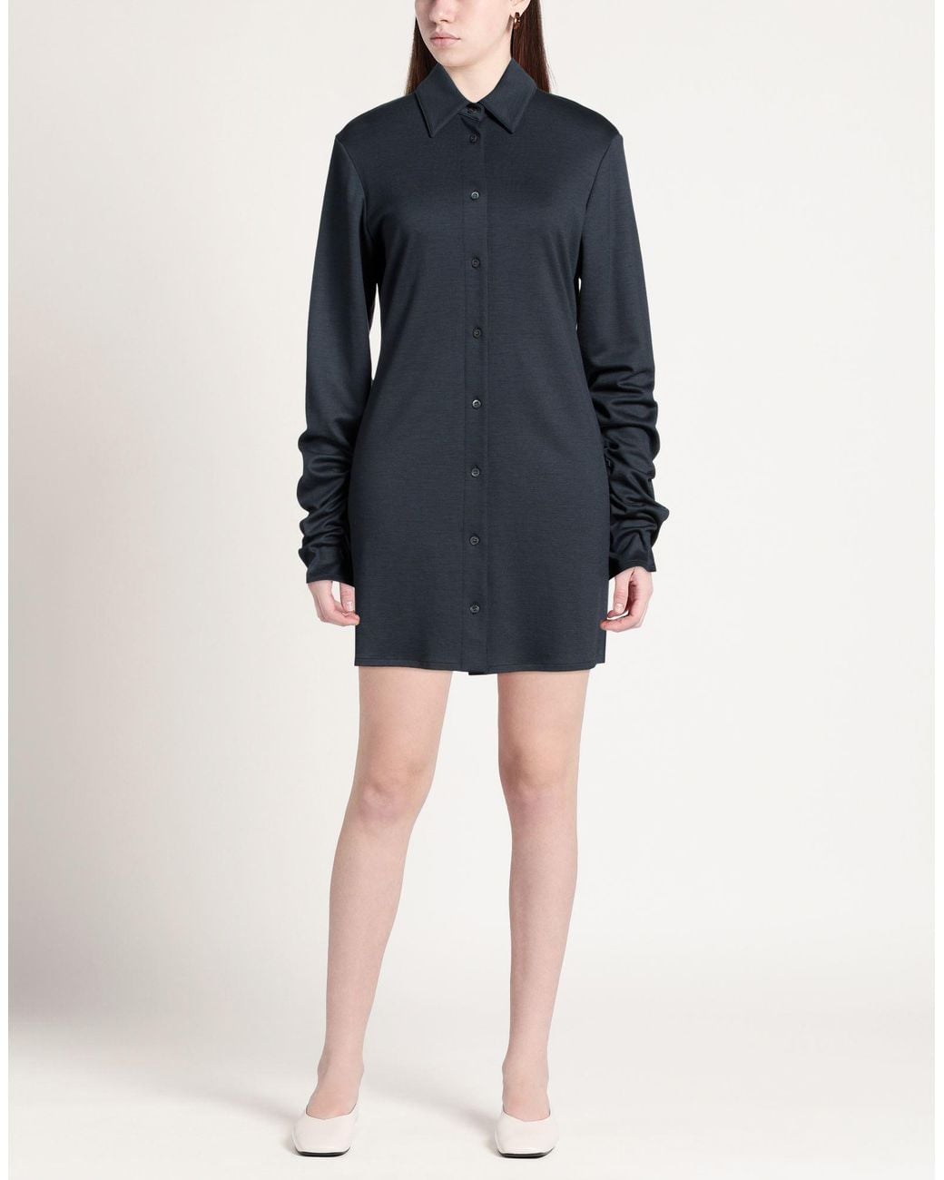 Rier Blue Charcoal Mini Dress Virgin Wool