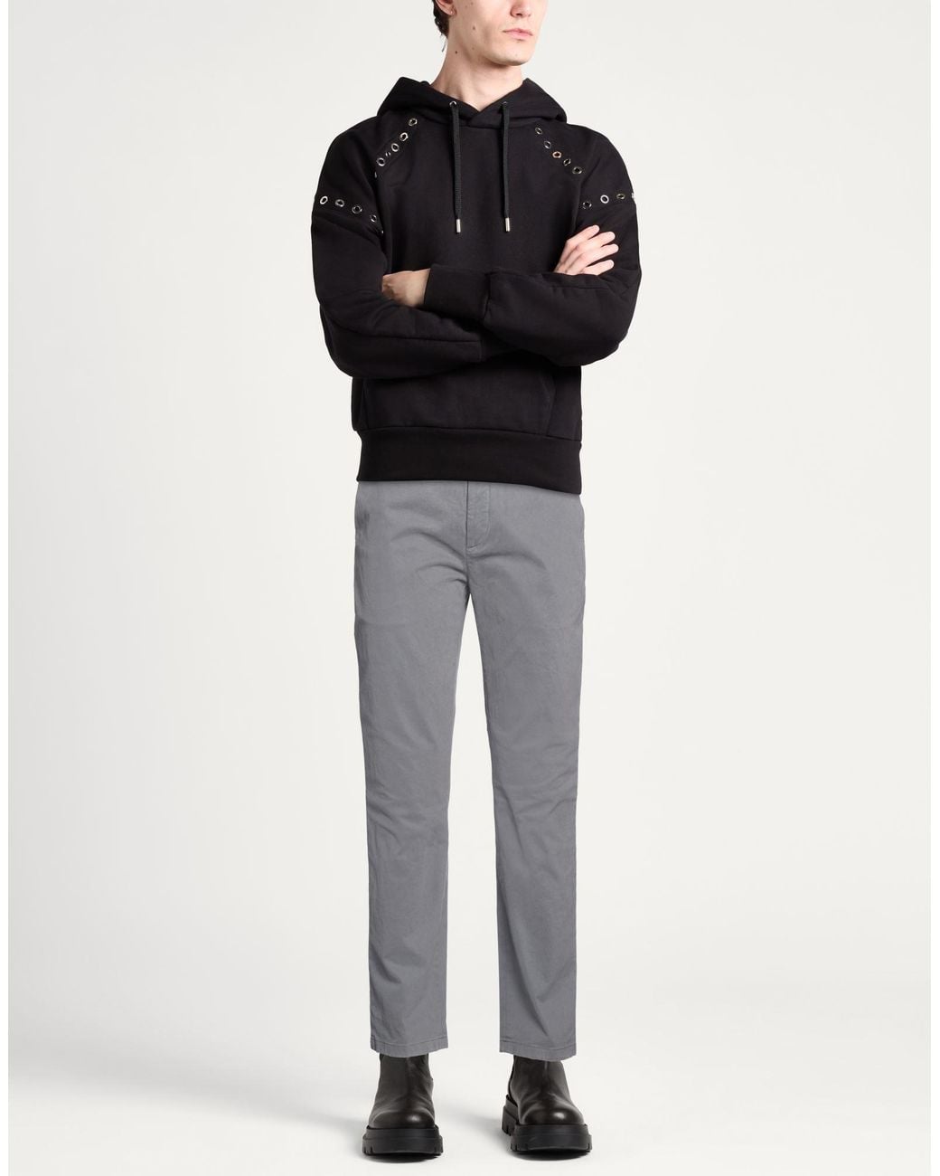 Department 5 Gray Pants Cotton, Elastane for men