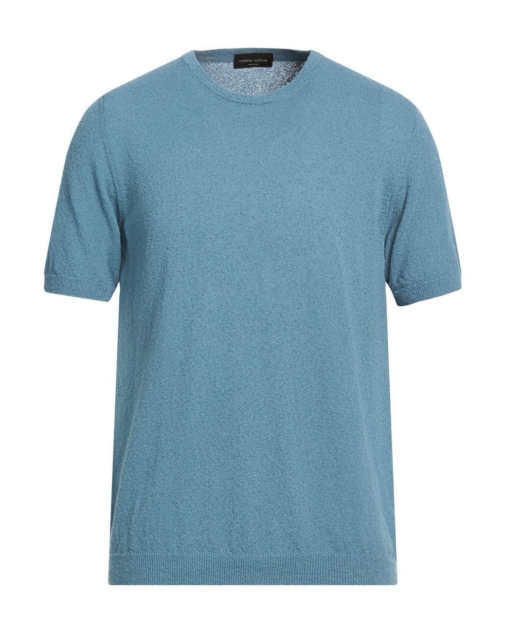 Roberto Collina Blue Sweater Cotton, Polyamide for men