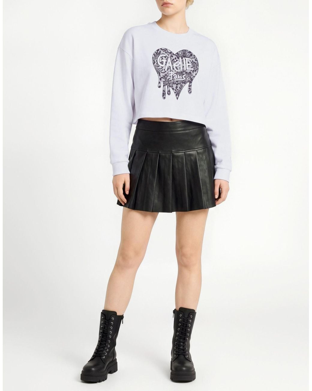 Gaelle Paris White Sweatshirt Cotton, Elastane
