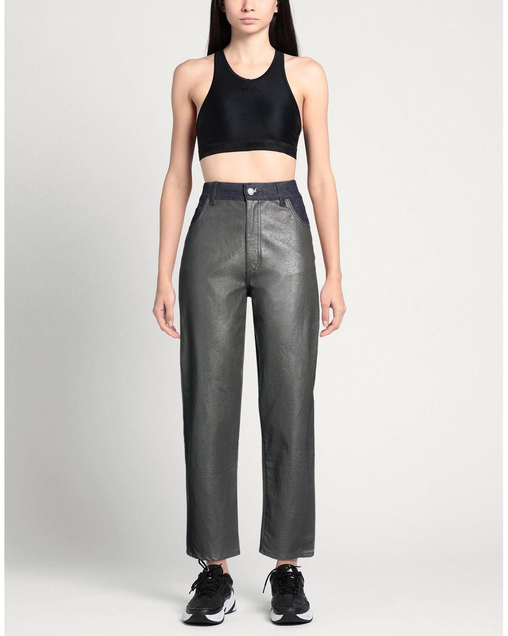 Beatrice B. Gray Pants Polyurethane