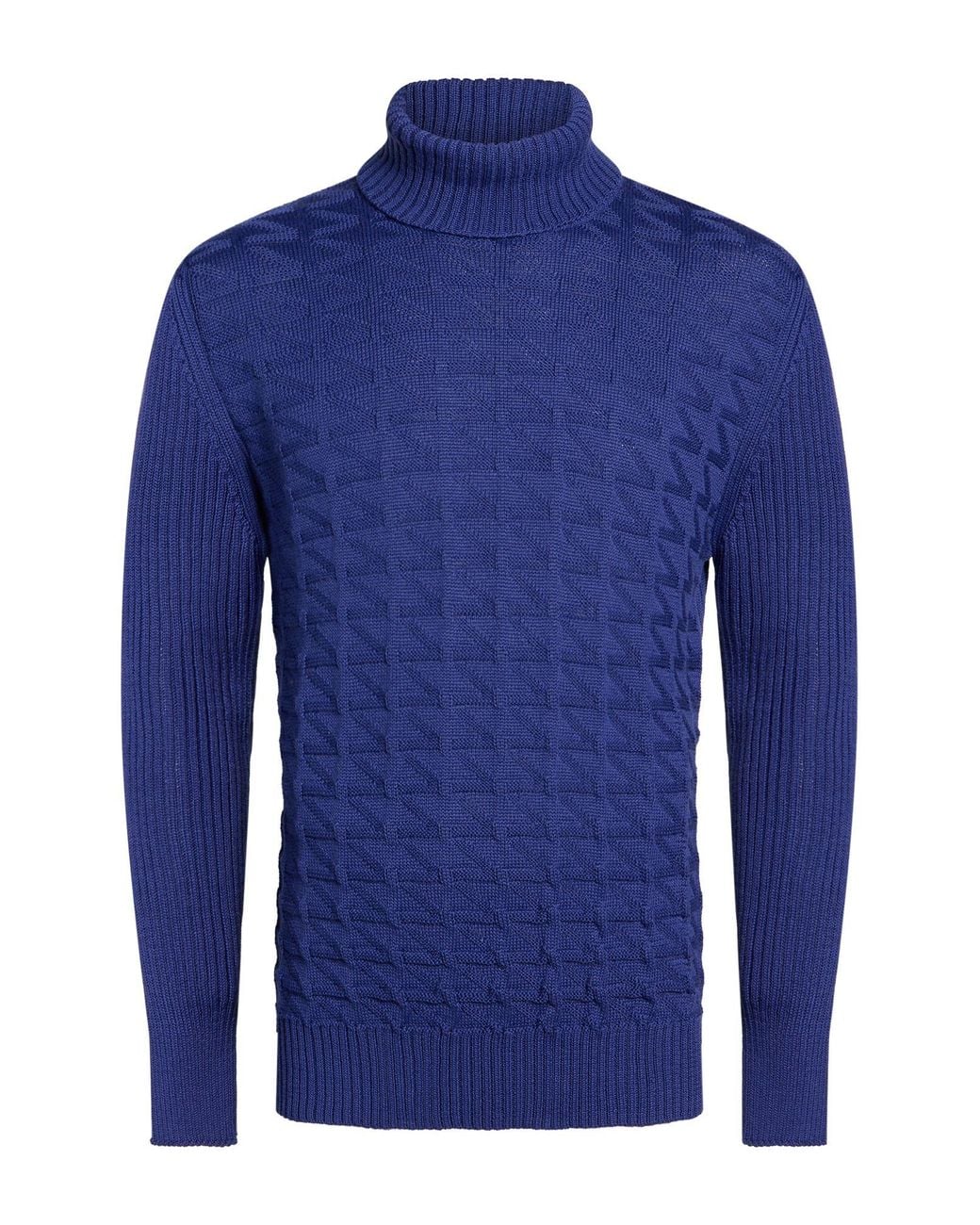 PHILOTINTO Blue Turtleneck Merino Wool, Acrylic for men