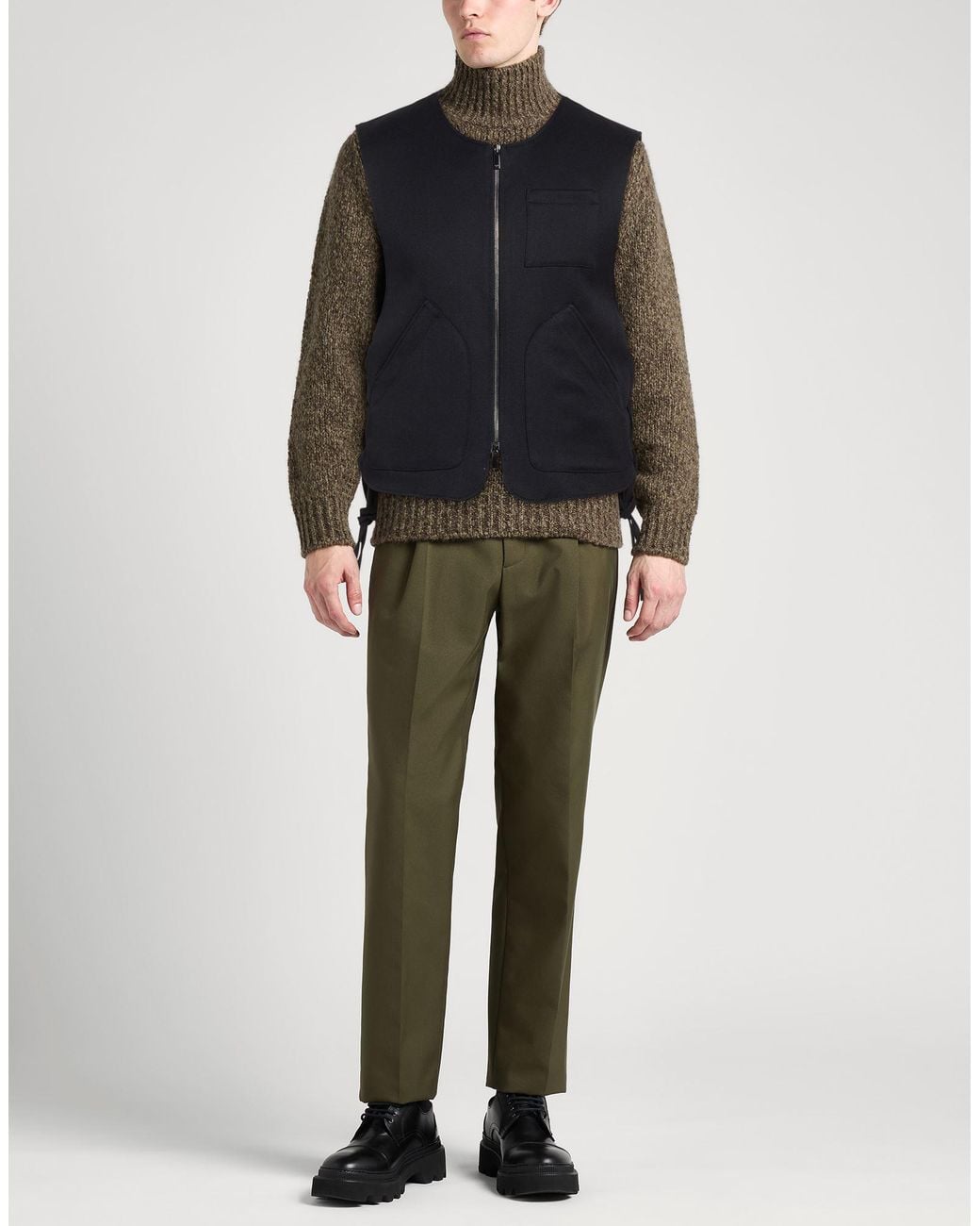 Emporio Armani Black Vest Virgin Wool for men