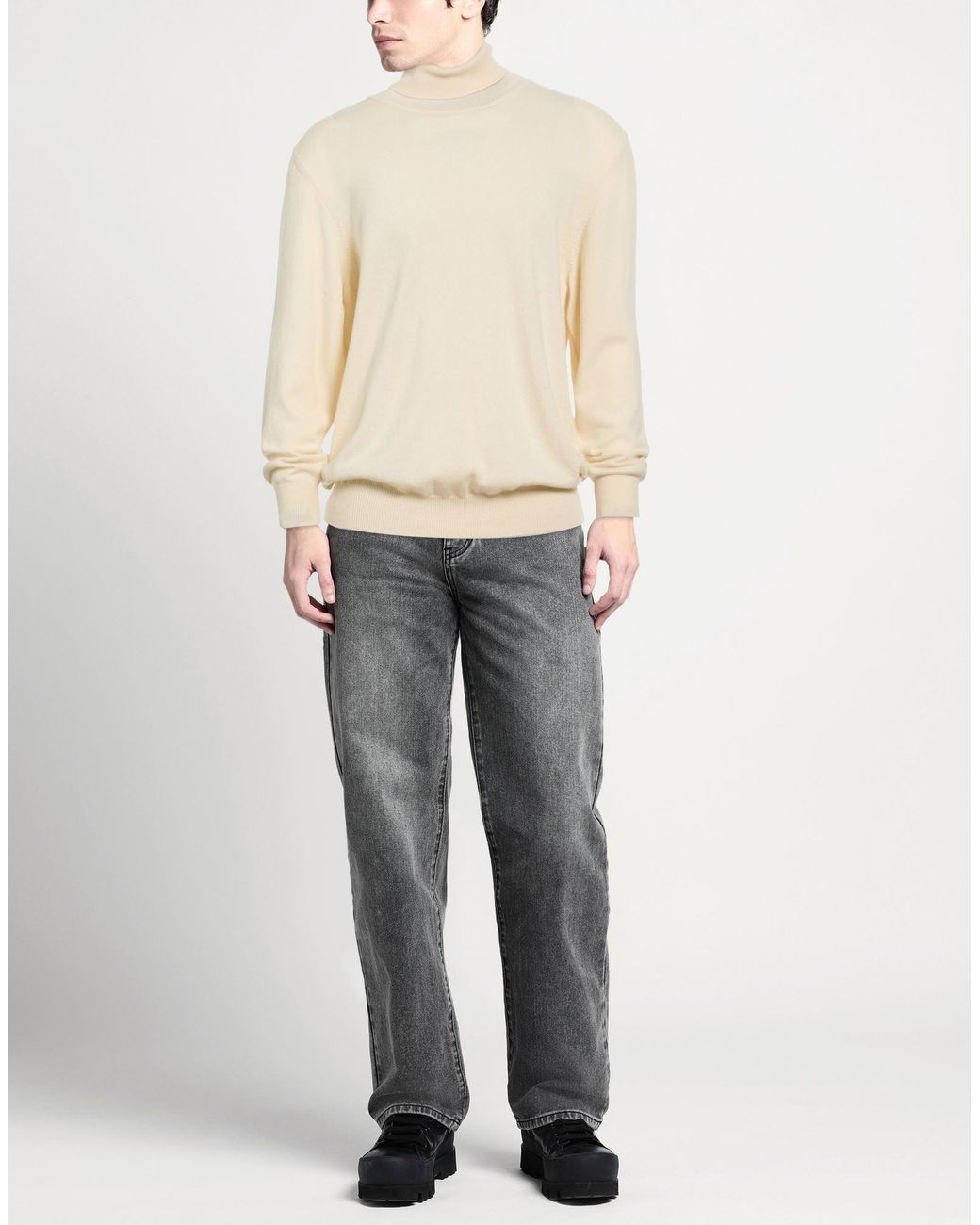 Piacenza Cashmere White Ivory Turtleneck Cashmere for men