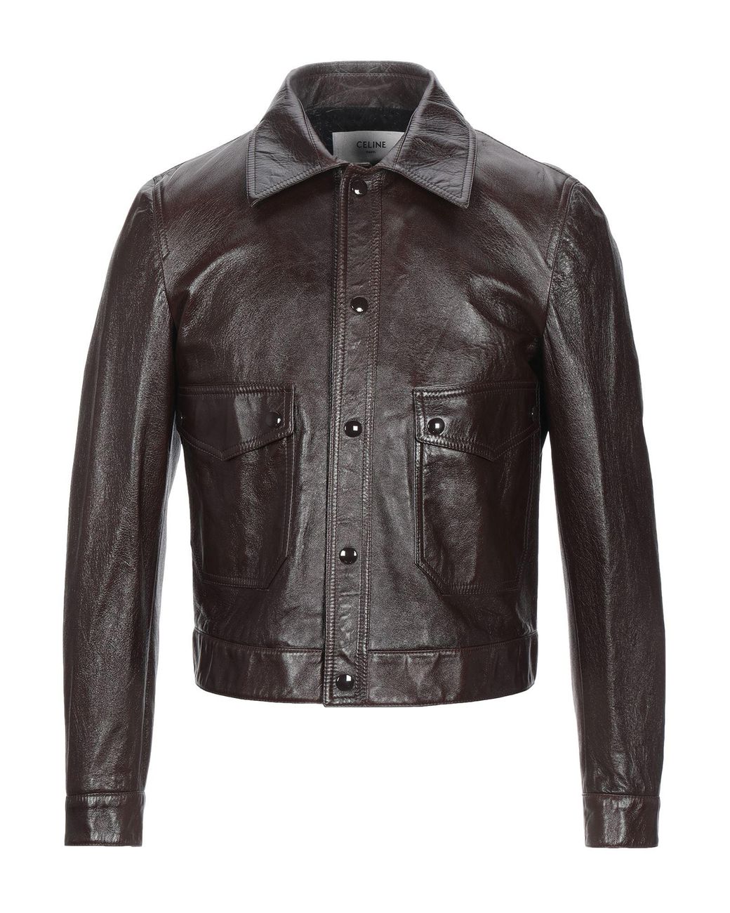 Celine Homme Teddy Oversized Logo-Appliquéd Leather Bomber Jacket - Men - Brown Coats and Jackets - L