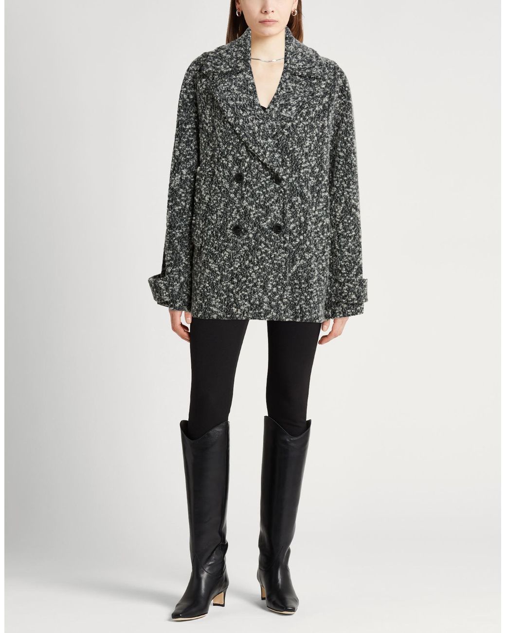 Herno Gray Coat Recycled Wool, Polyamide