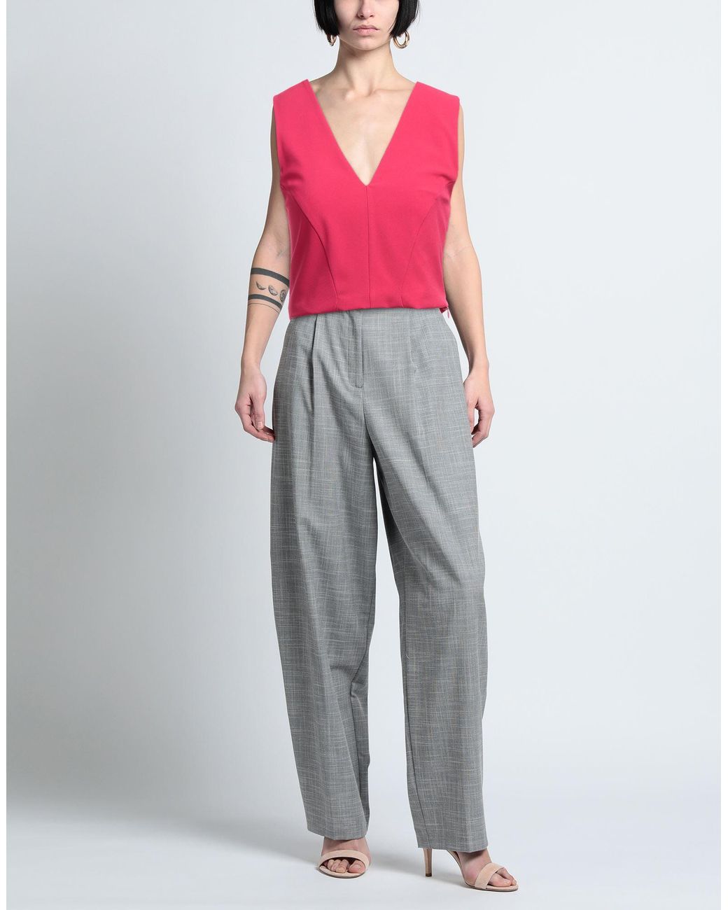 Soallure Pink Fuchsia Top Polyester, Elastane
