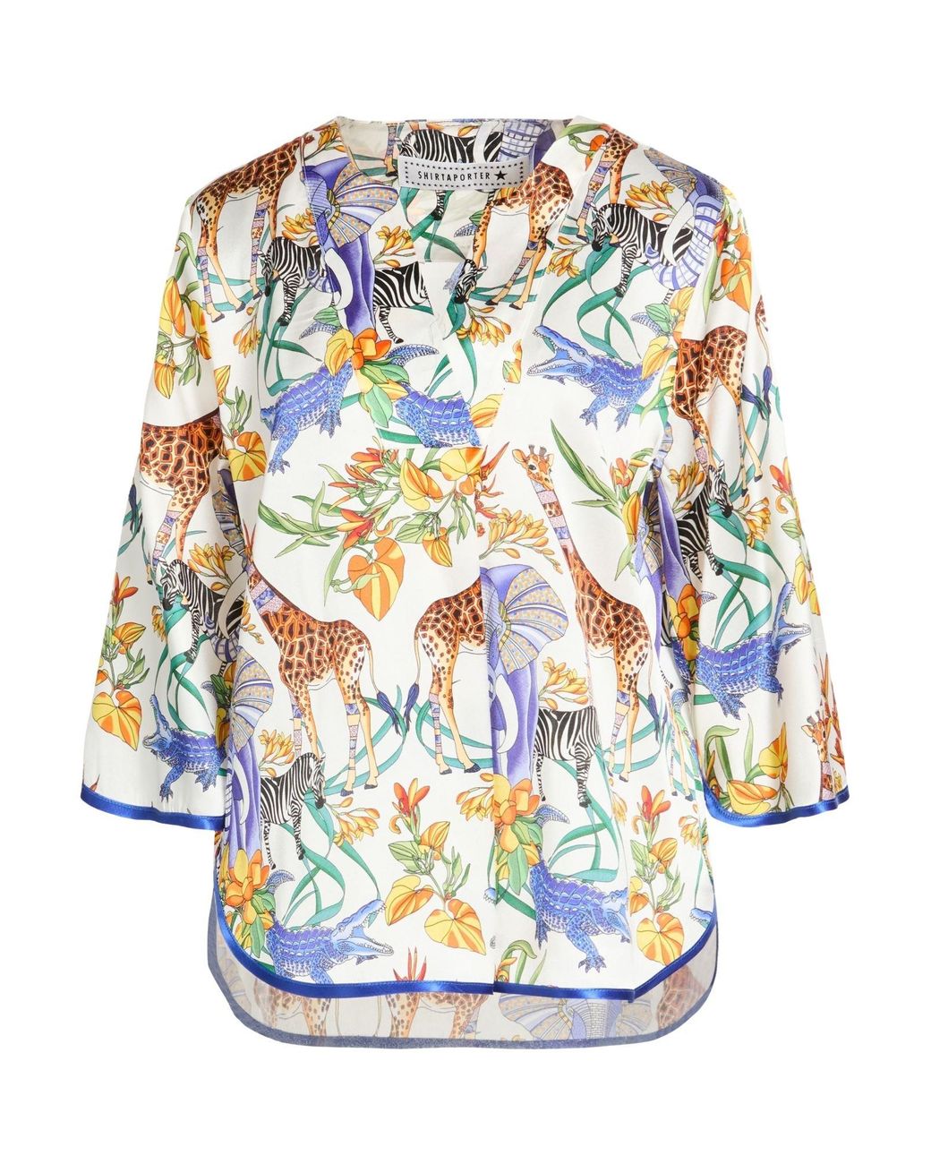 Shirtaporter Gray Top Silk, Elastane
