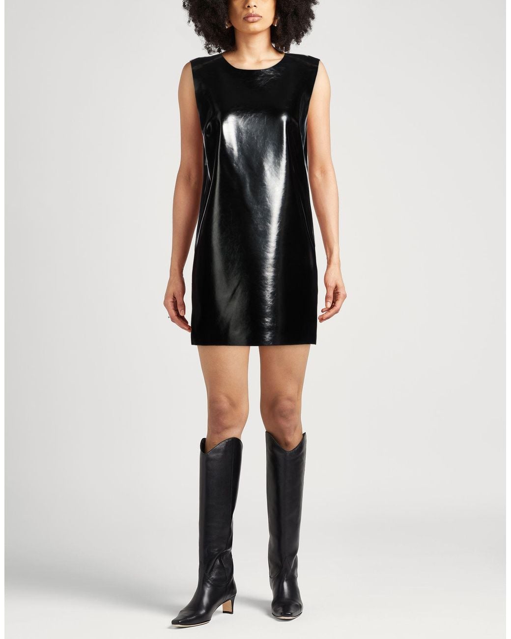 Norma Kamali Black Mini Dress Polyurethane, Polyester, Elastane