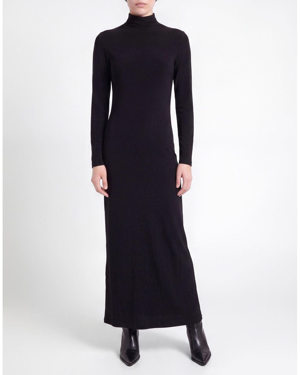 Norma Kamali Black Maxi Dress Polyester, Elastane