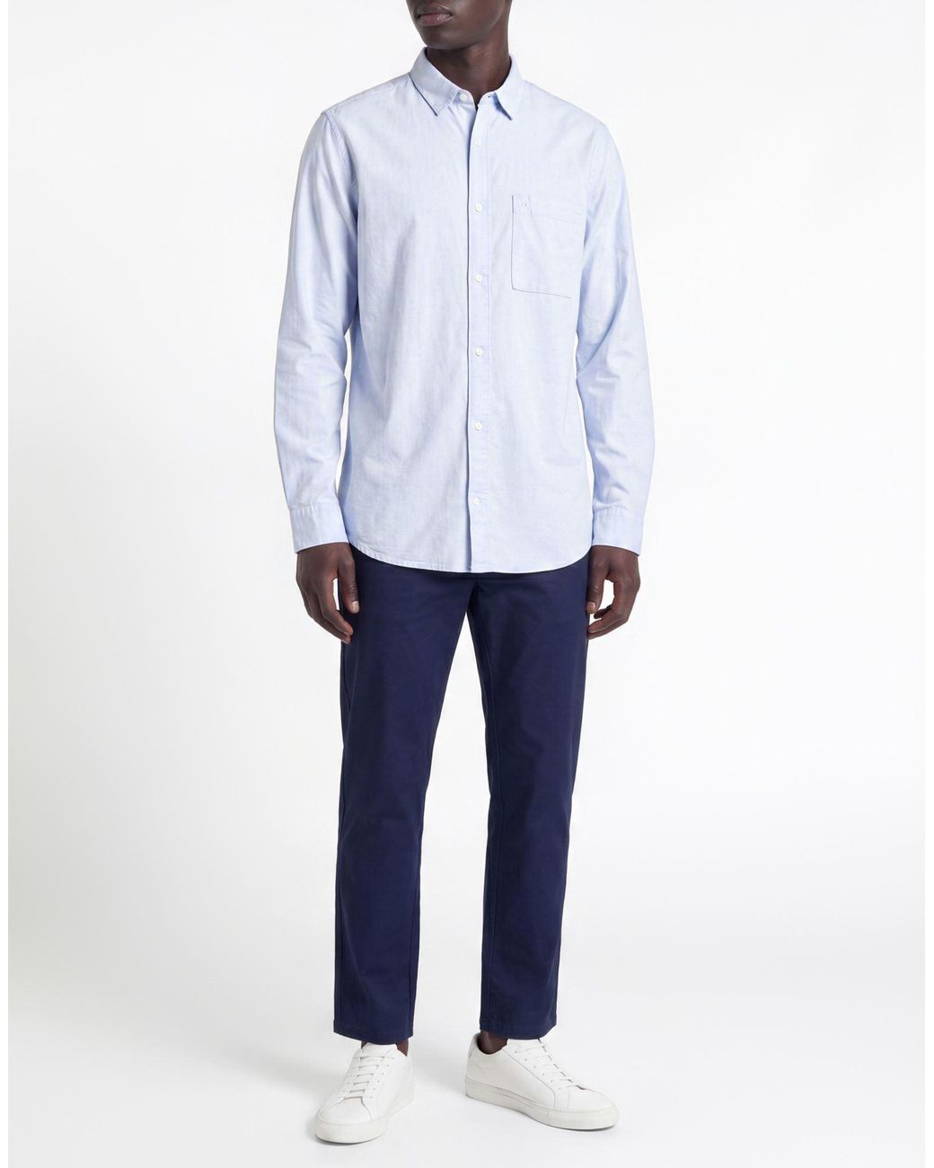 Calvin Klein Blue Shirt Cotton, Elastane for men