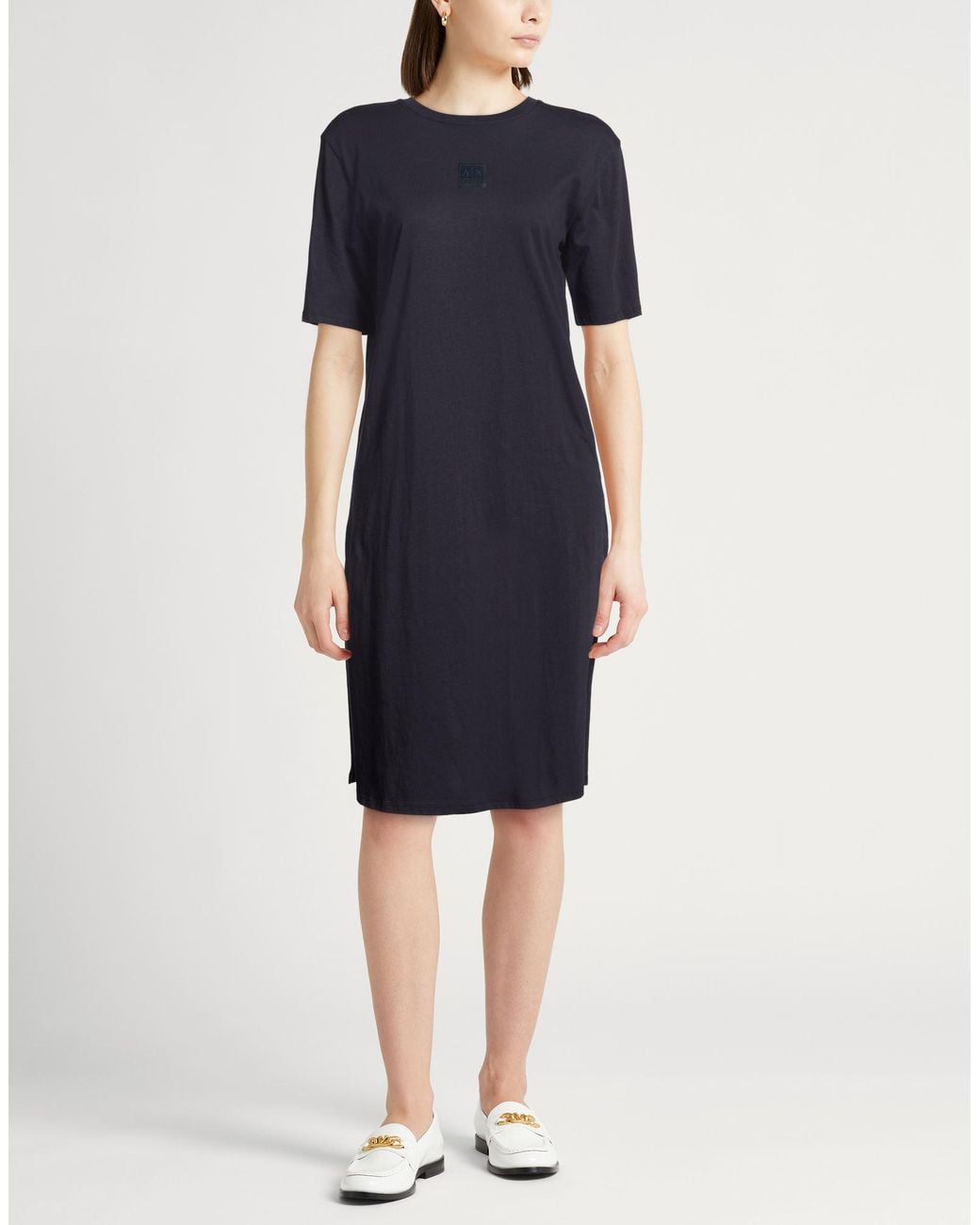 ARMANI EXCHANGE Blue Midnight Mini Dress Cotton