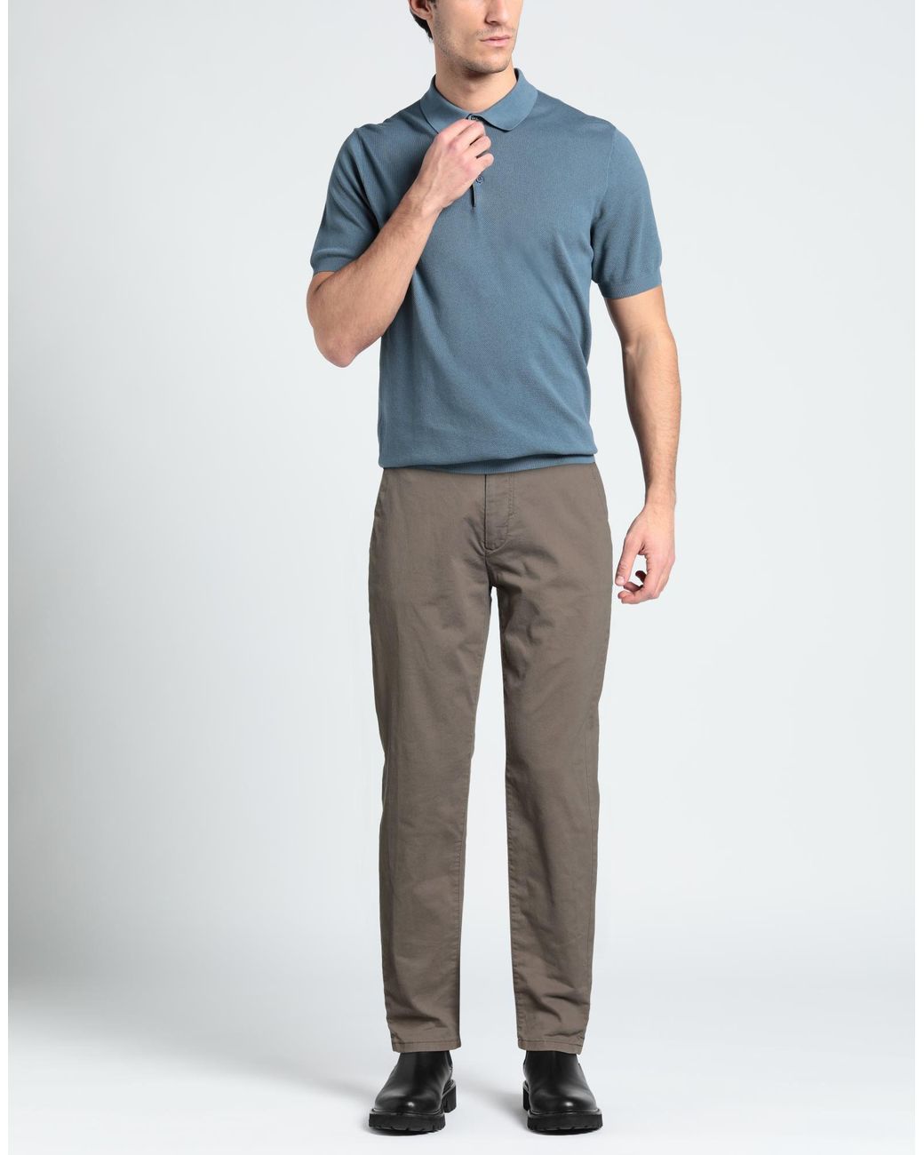 Sseinse Gray Pants Cotton, Elastane for men