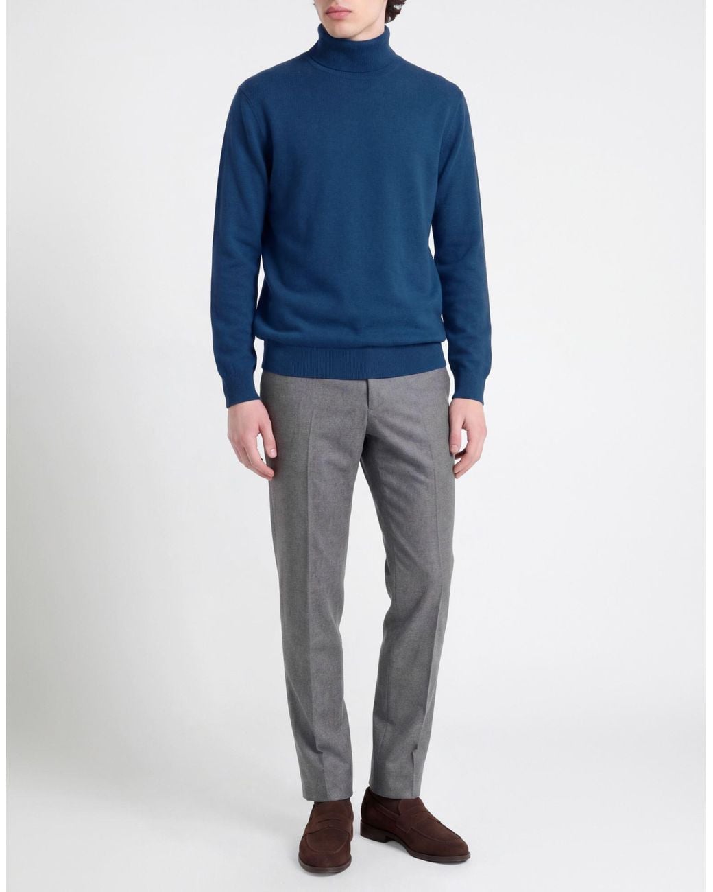 Zanone Blue Turtleneck for men