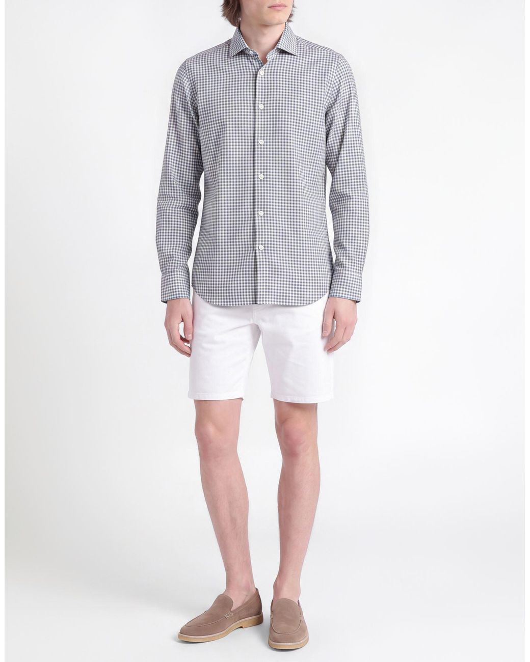 Tintoria Mattei 954 Gray Slate Shirt Cotton for men