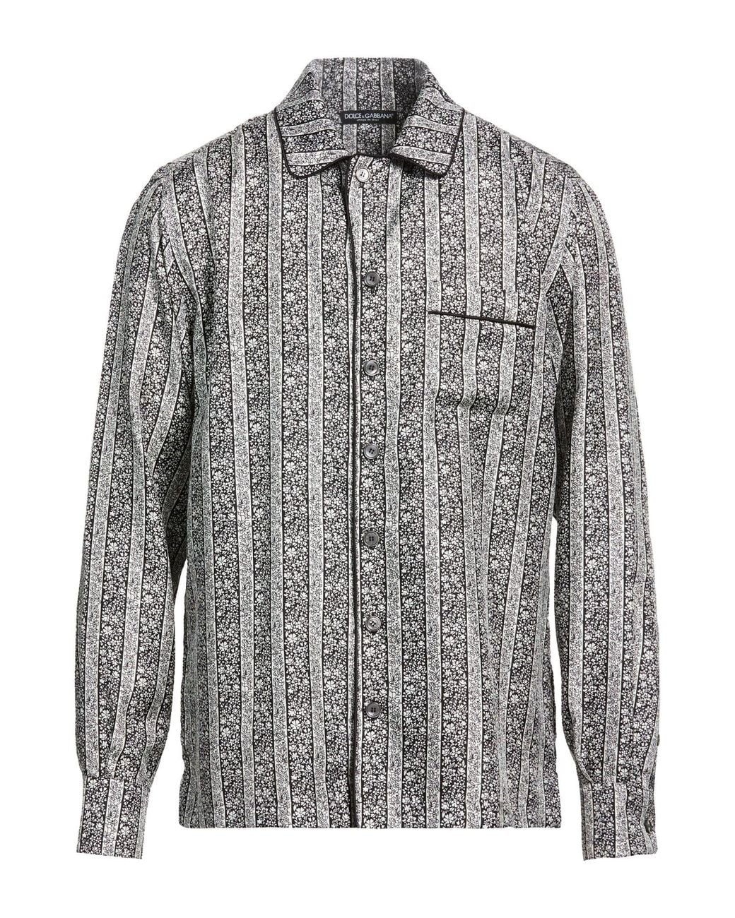 Dolce & Gabbana Gray Shirt Silk for men
