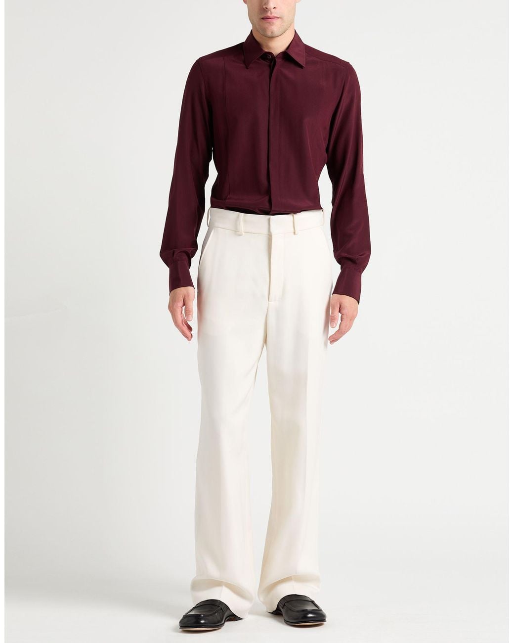 Dolce & Gabbana Purple Burgundy Shirt Silk for men