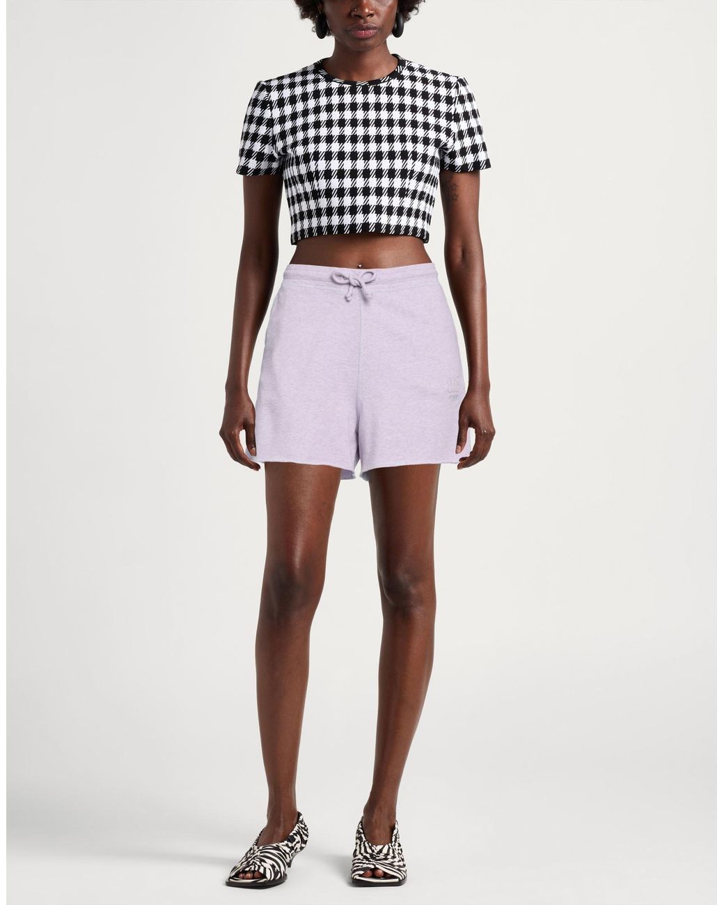 Ganni Purple Lilac Shorts & Bermuda Shorts Organic Cotton