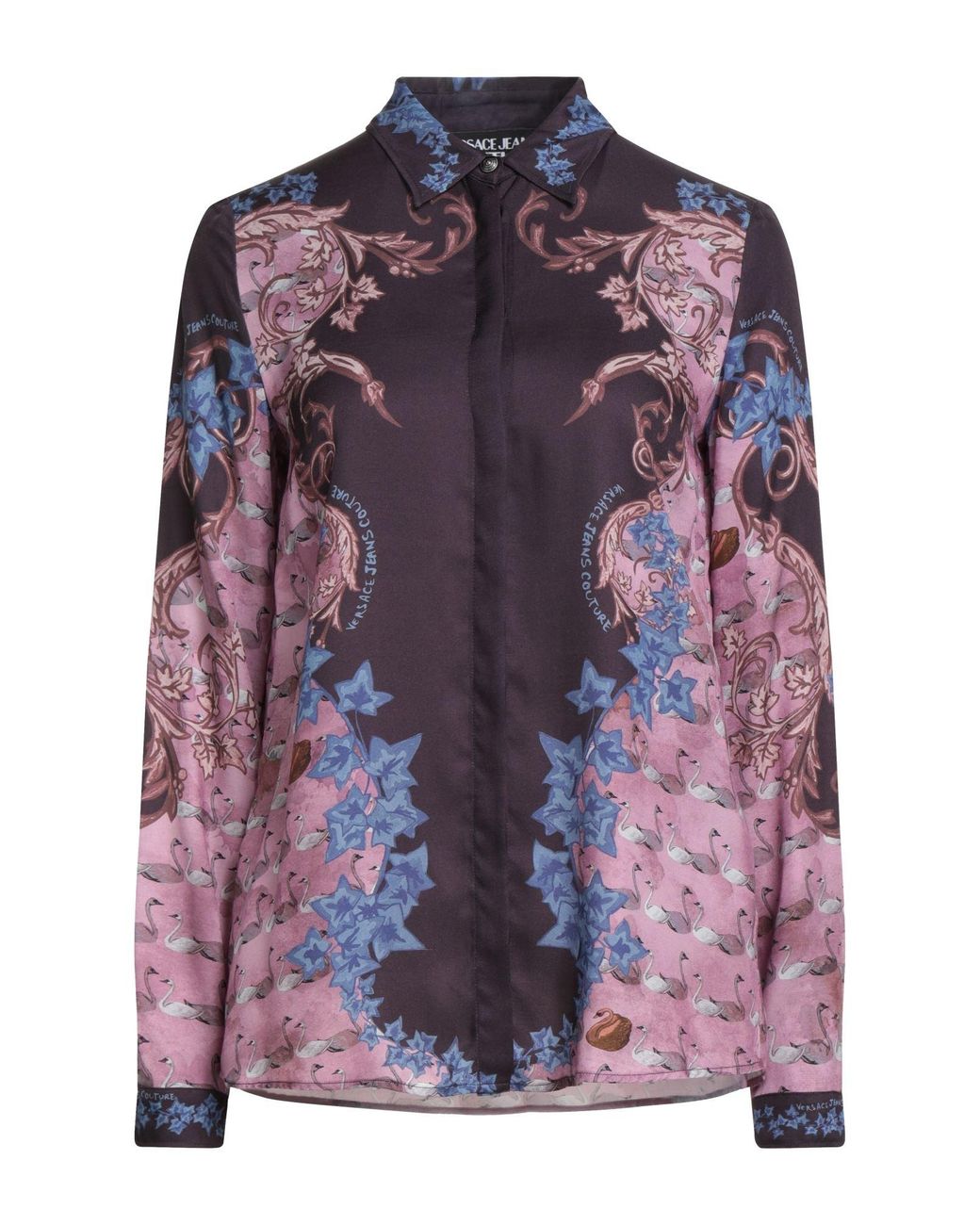 Versace Jeans Couture Purple Plum Shirt Viscose