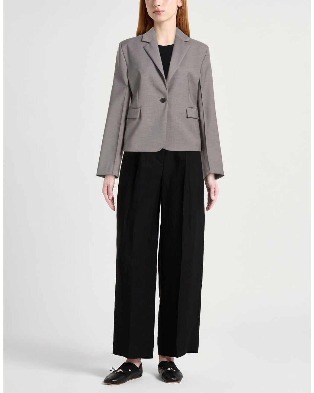 ViCOLO Gray Blazer Polyester, Viscose, Elastane