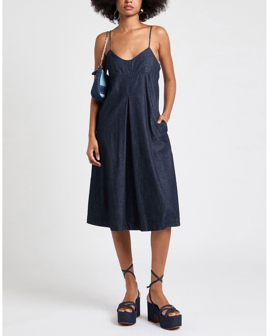 Aspesi Blue Midi Dress Cotton