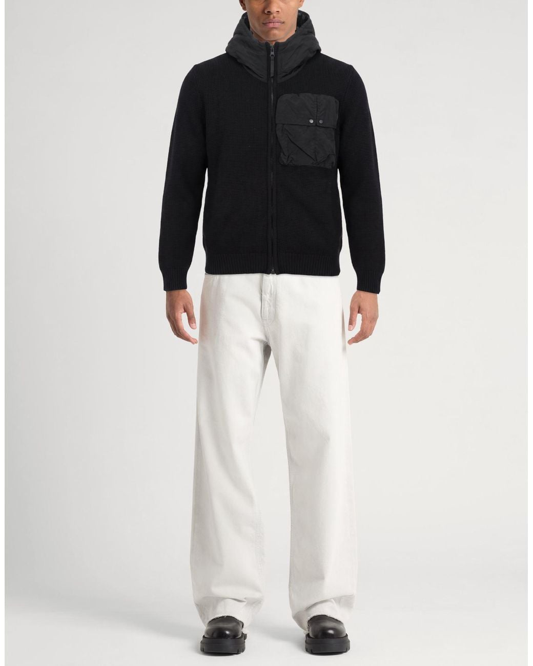 C P Company Blue Cardigan Wool, Polyamide for men
