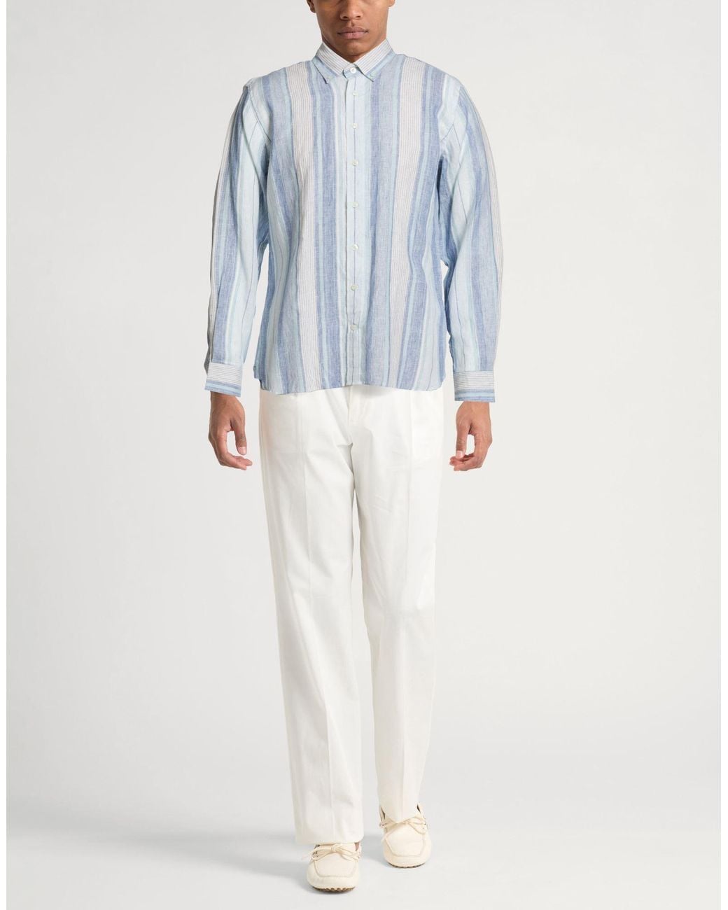 Hackett Blue Shirt Linen for men