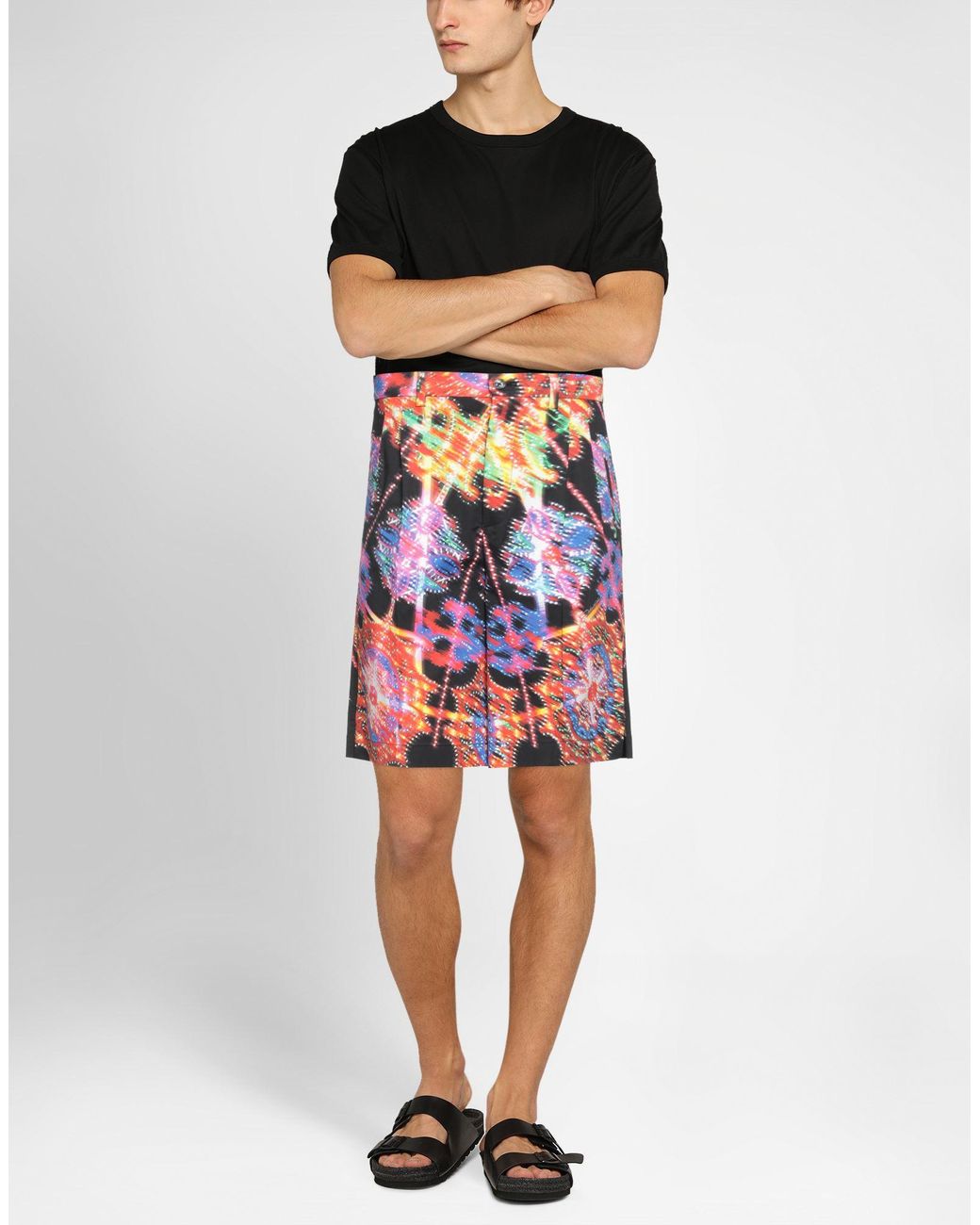 Dolce & Gabbana Red Luminaire Print Shorts for men