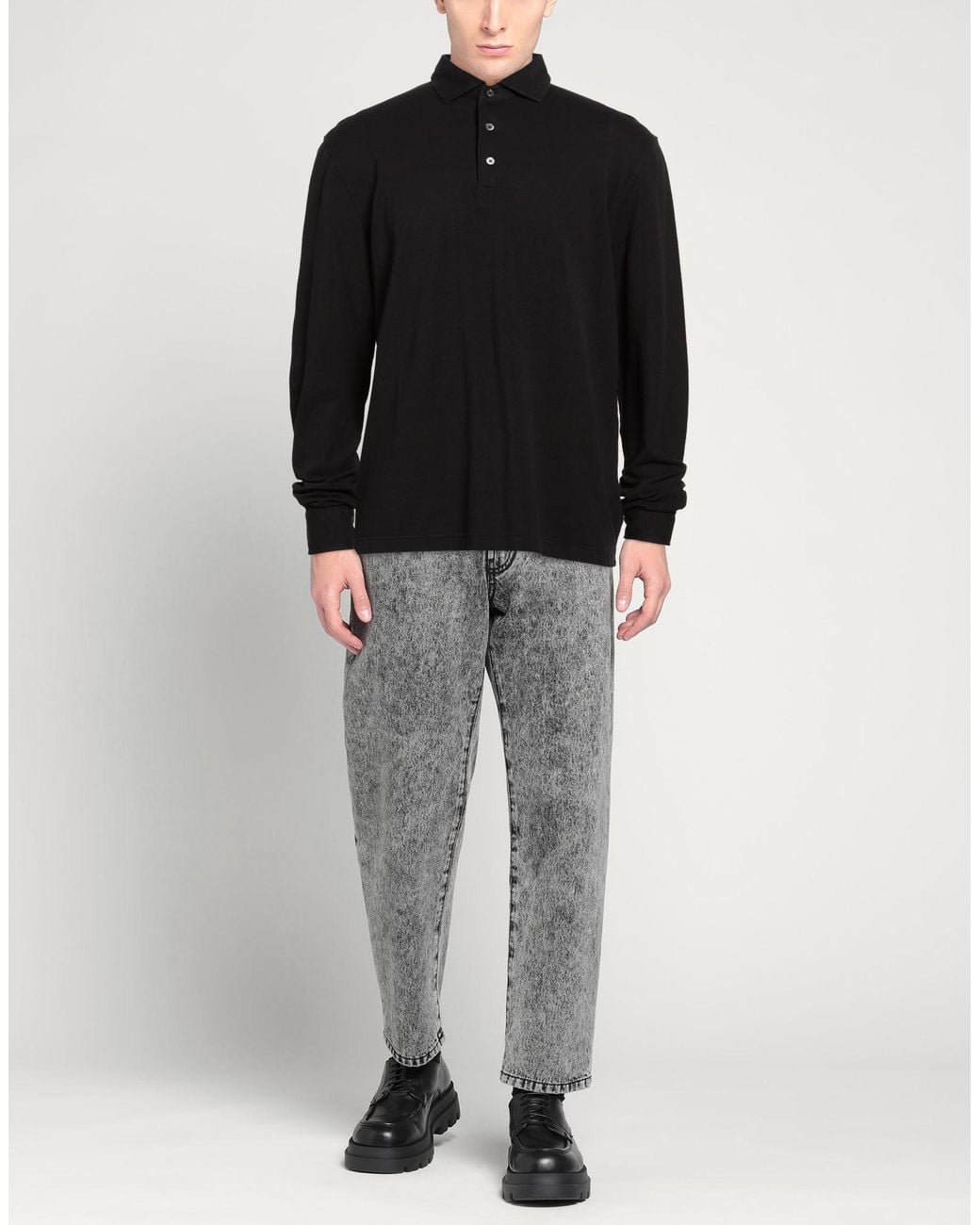 FILIPPO DE LAURENTIIS Black Polo Shirt Cotton for men