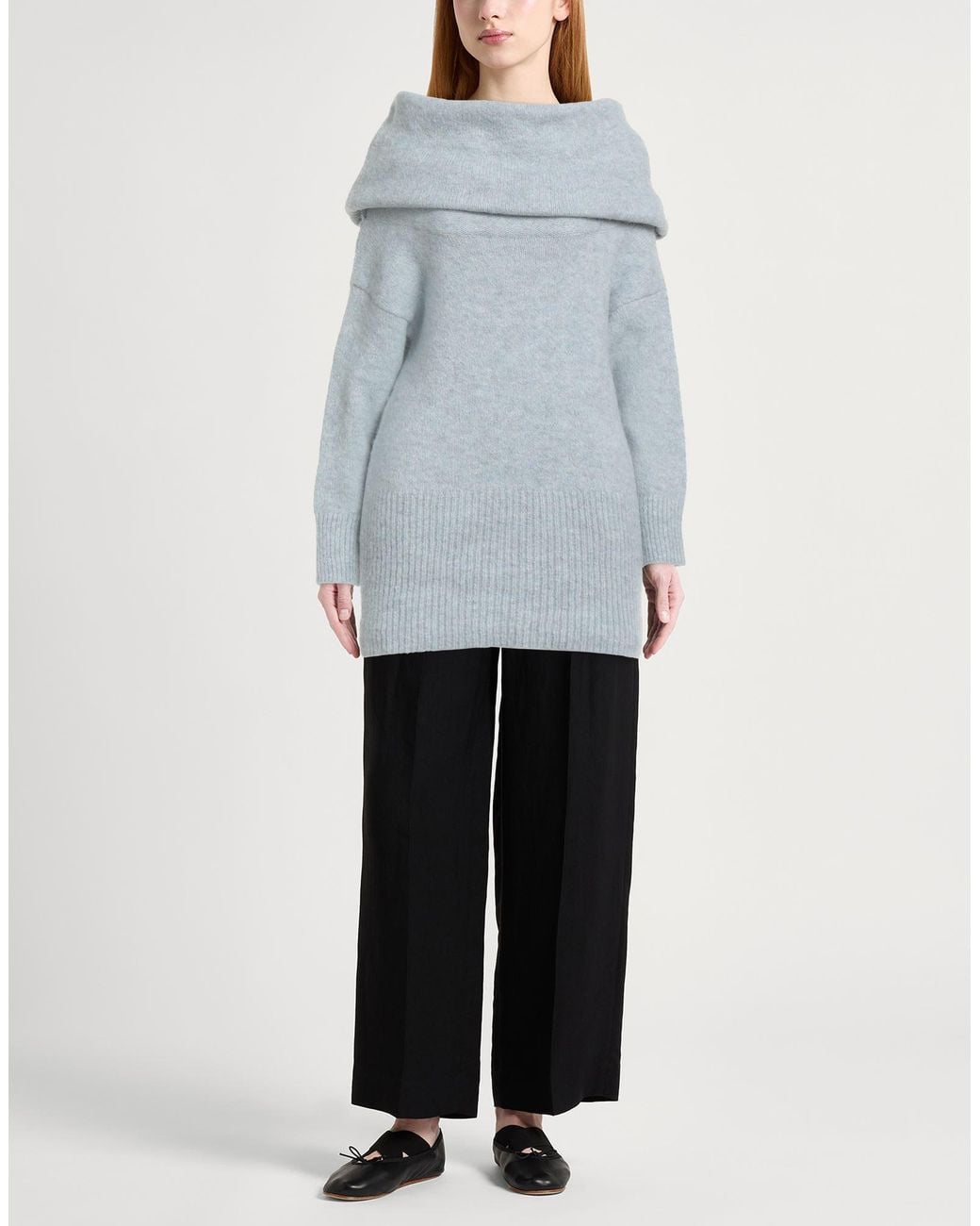 Alpha Studio Blue Turtleneck Alpaca Wool, Recycled Polyamide, Polyamide