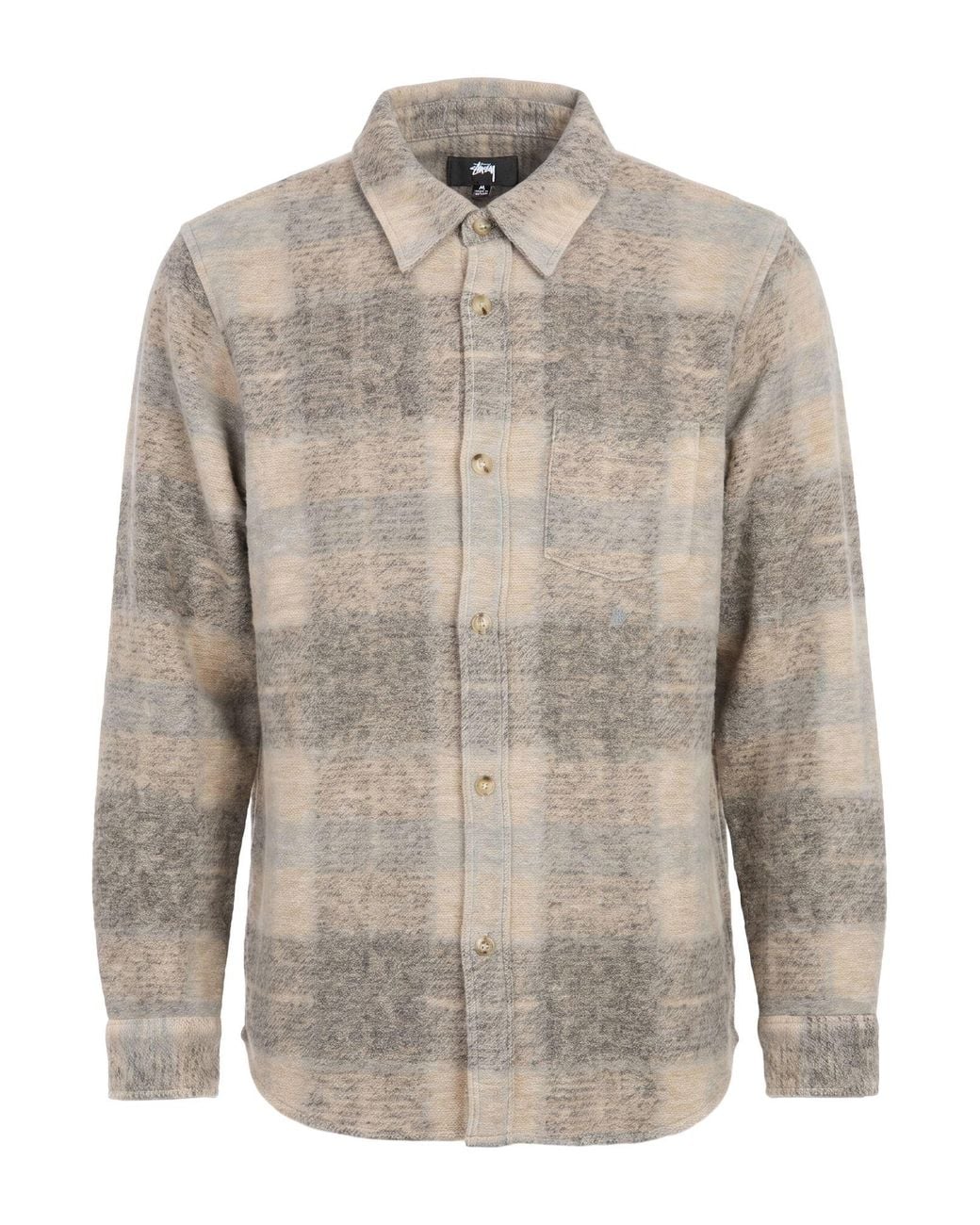 Stussy Gray Light Shirt Acrylic, Polyester, Virgin Wool, Polyamide, Viscose for men