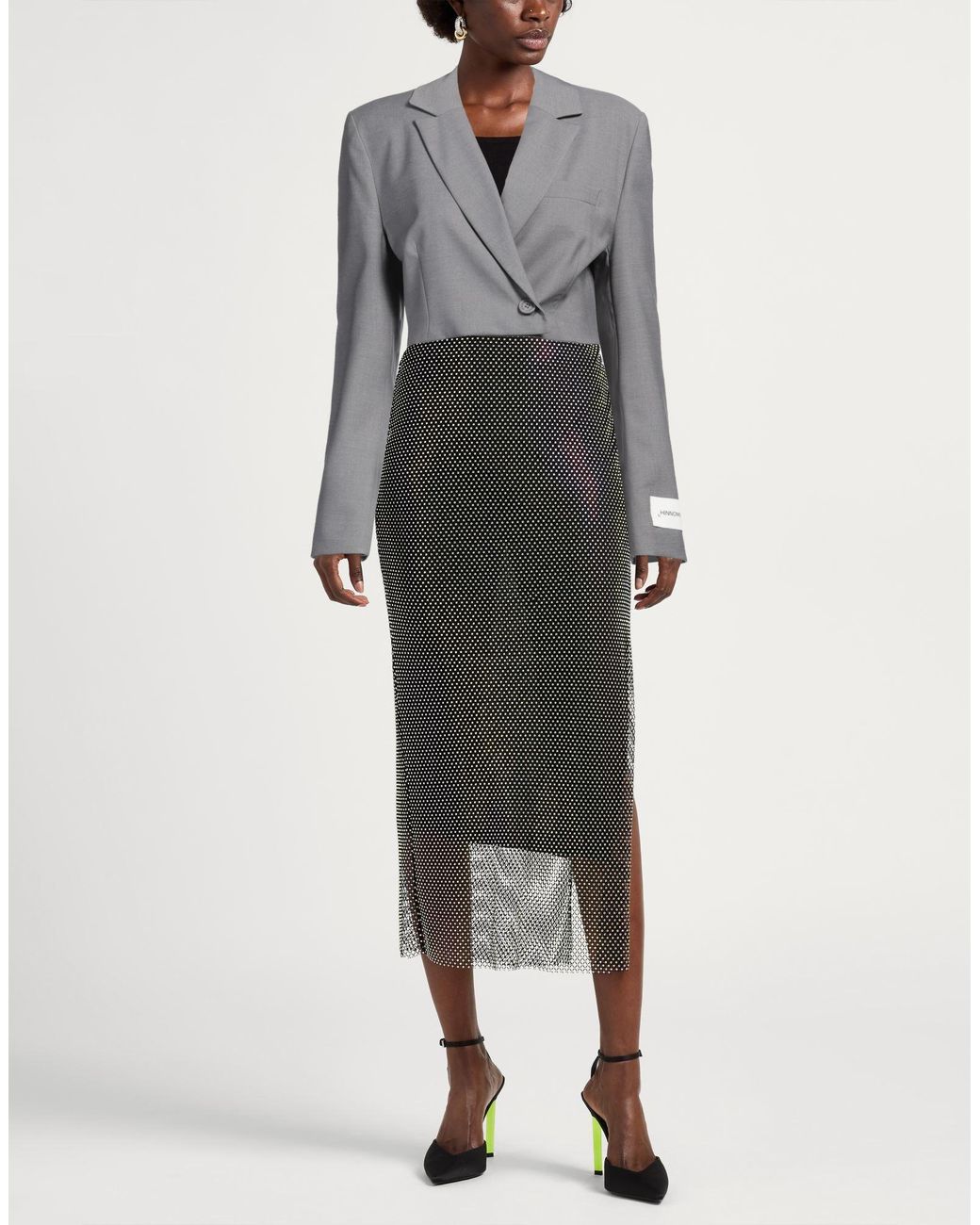 hinnominate Gray Blazer Polyester, Viscose, Elastane