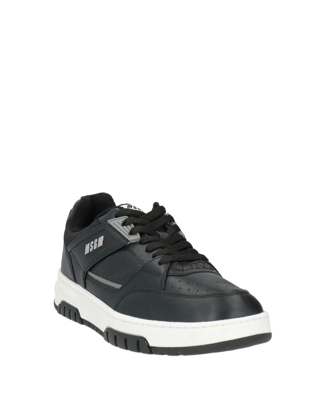 MSGM Black Sneakers Leather, Textile Fibers for men