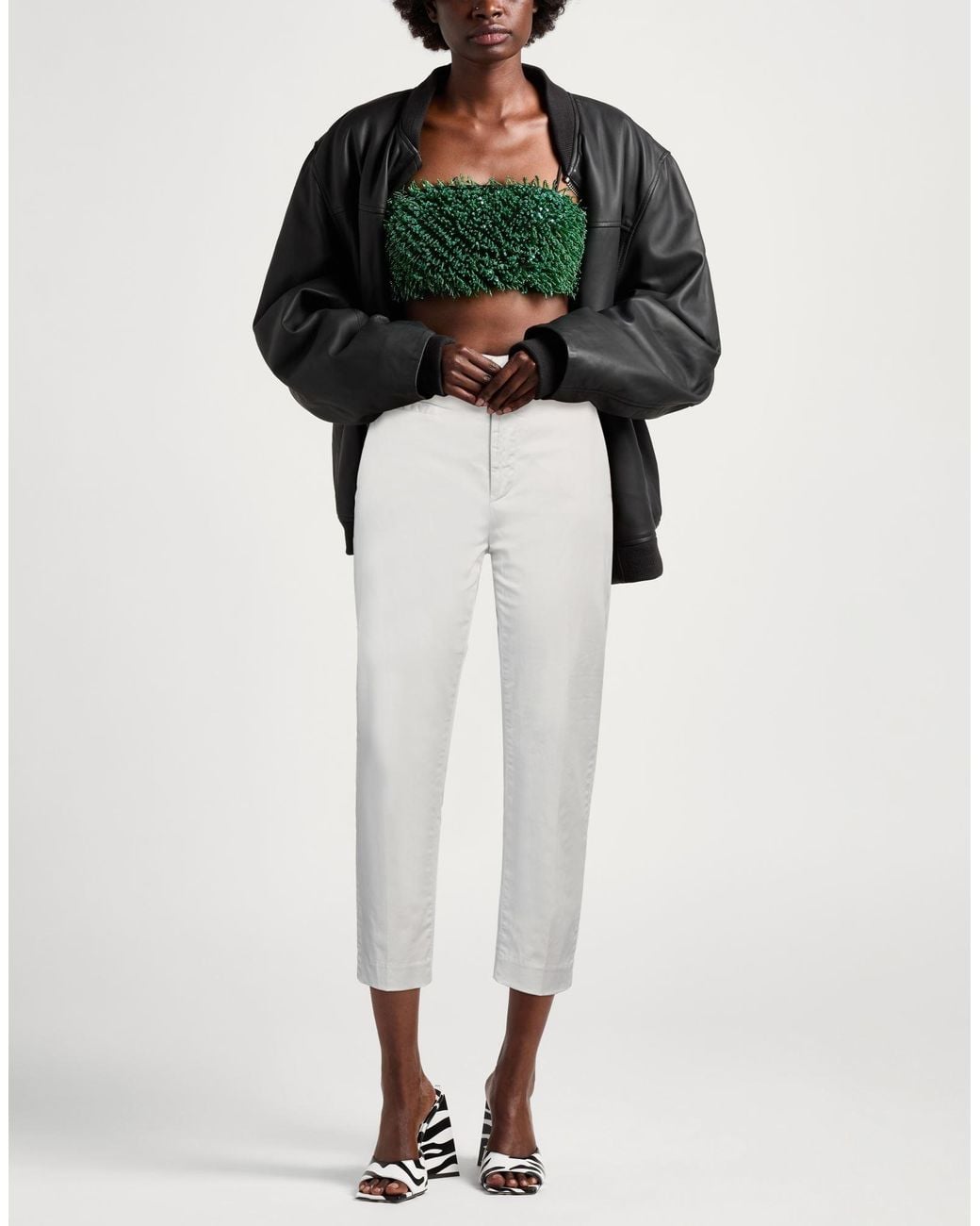 Dondup White Pants Cotton, Elastane