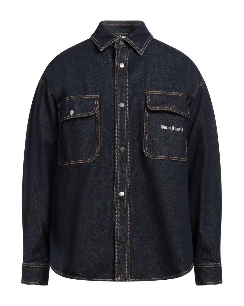 Palm Angels Blue Denim Shirt for men