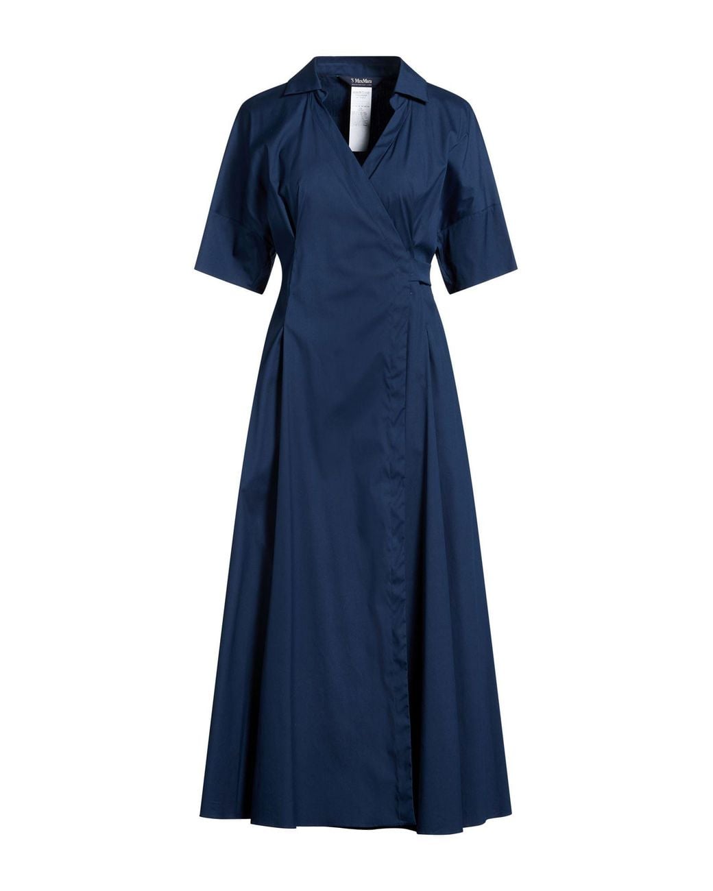 Max Mara Blue Midnight Maxi Dress Cotton, Polyamide, Elastane