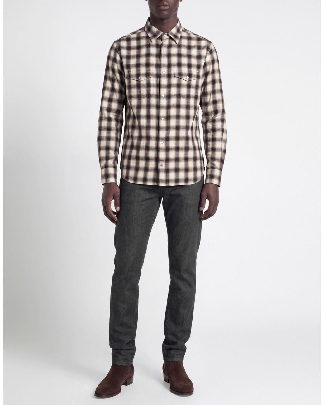 Tom Ford Brown Dark Shirt Cotton, Viscose for men