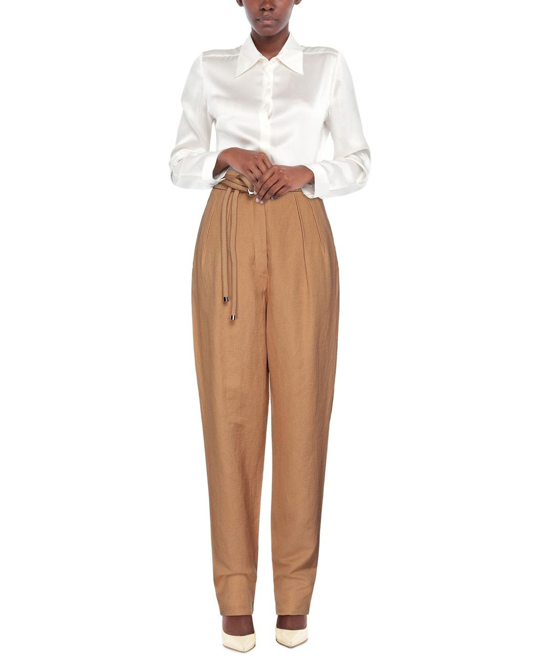 Acler Linen Trouser in Camel (Natural 