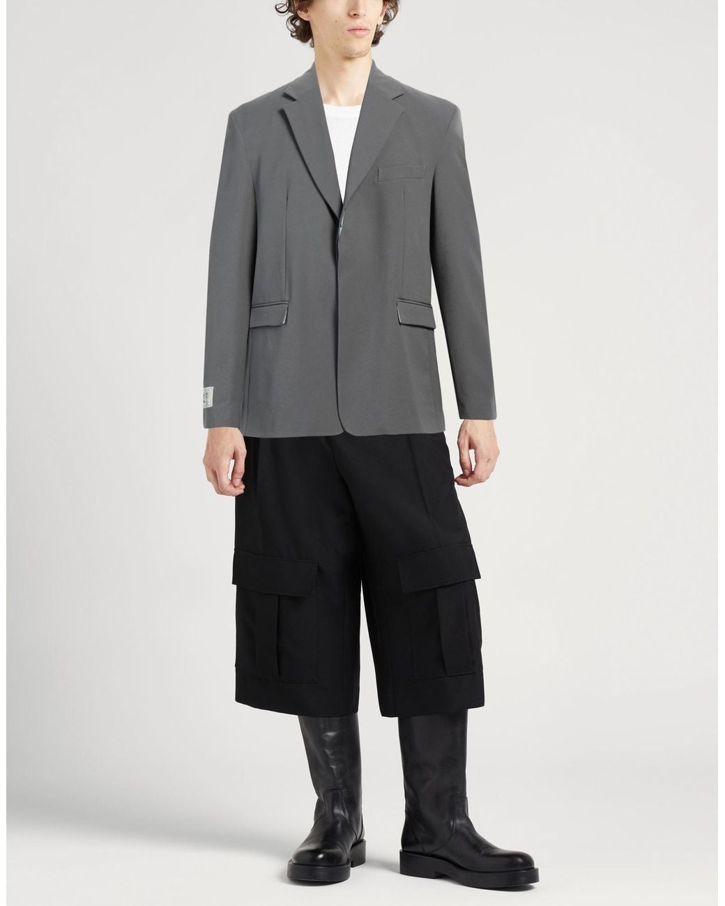 FAMILY FIRST Gray Blazer Nylon, Elastane for men