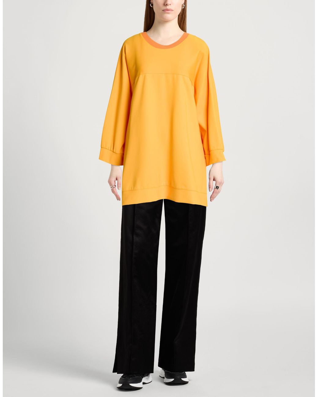 Liviana Conti Yellow Sweatshirt Polyester, Elastane