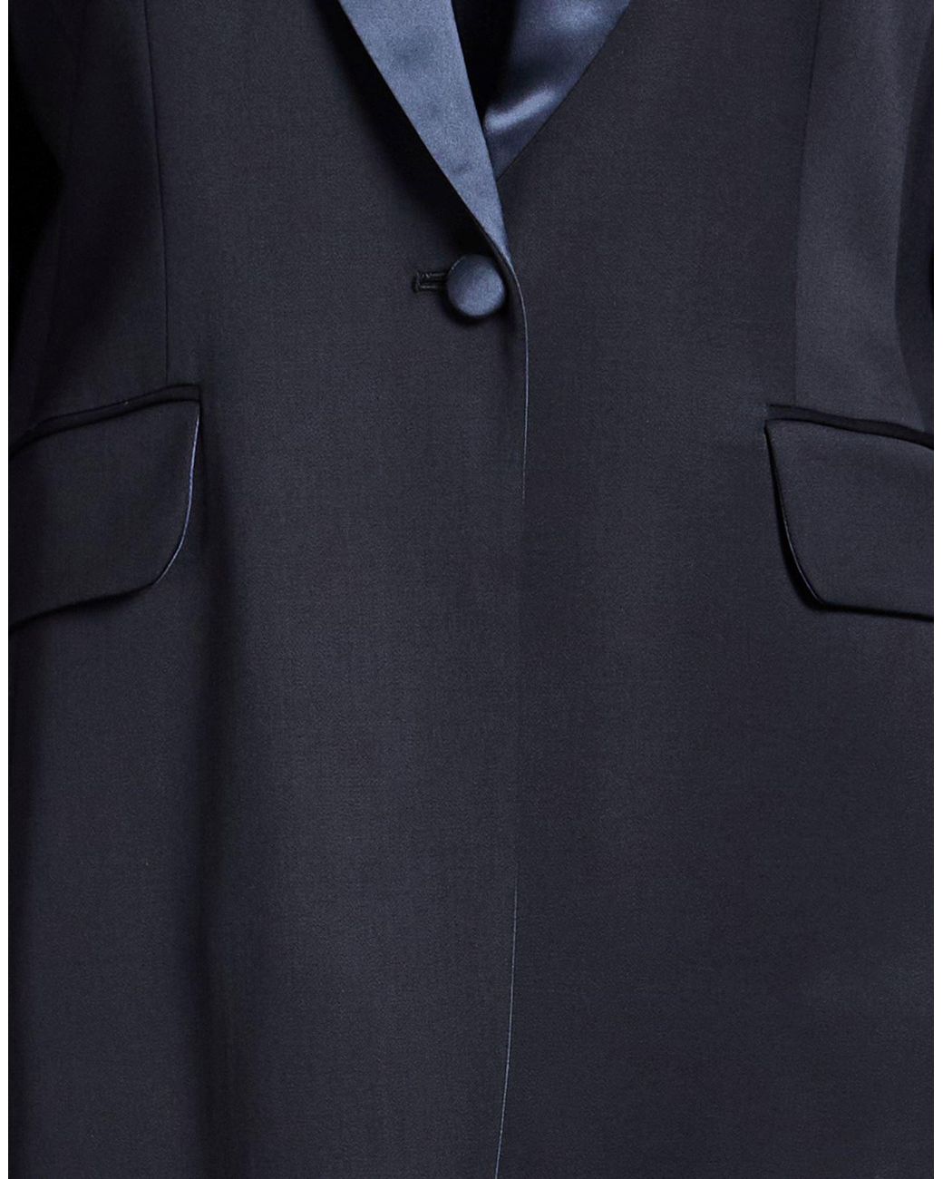 Kiton Blue Midnight Blazer Virgin Wool, Elastane, Triacetate, Polyethylene