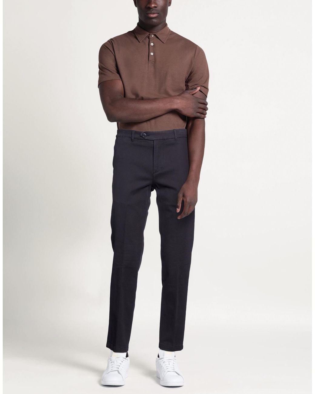 Tela Genova Blue Pants Cotton, Elastane for men