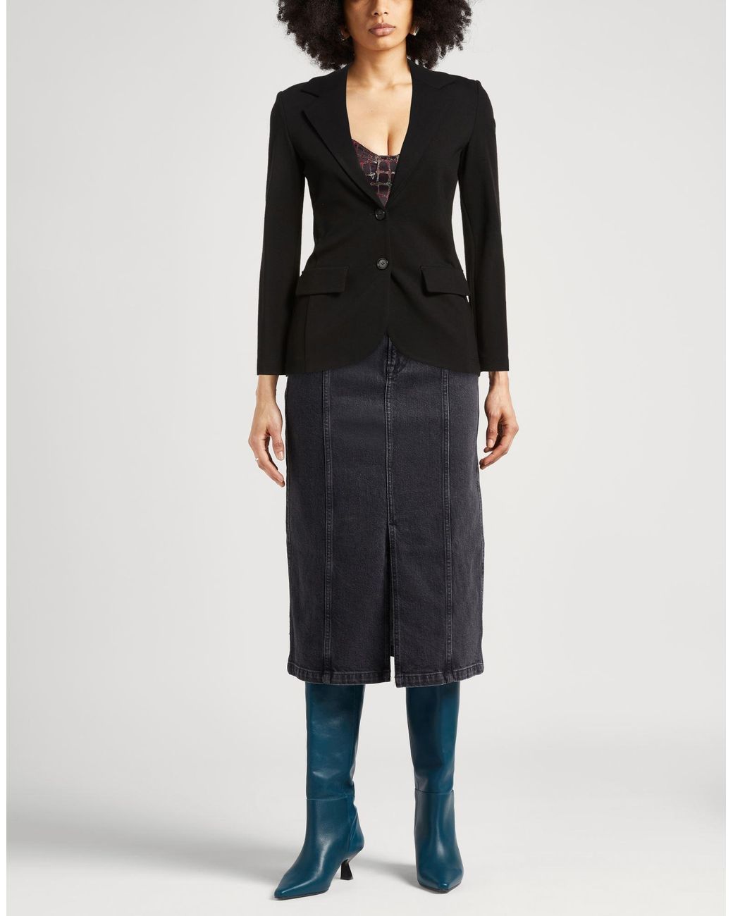 Carla G Black Blazer Viscose, Polyamide, Elastane