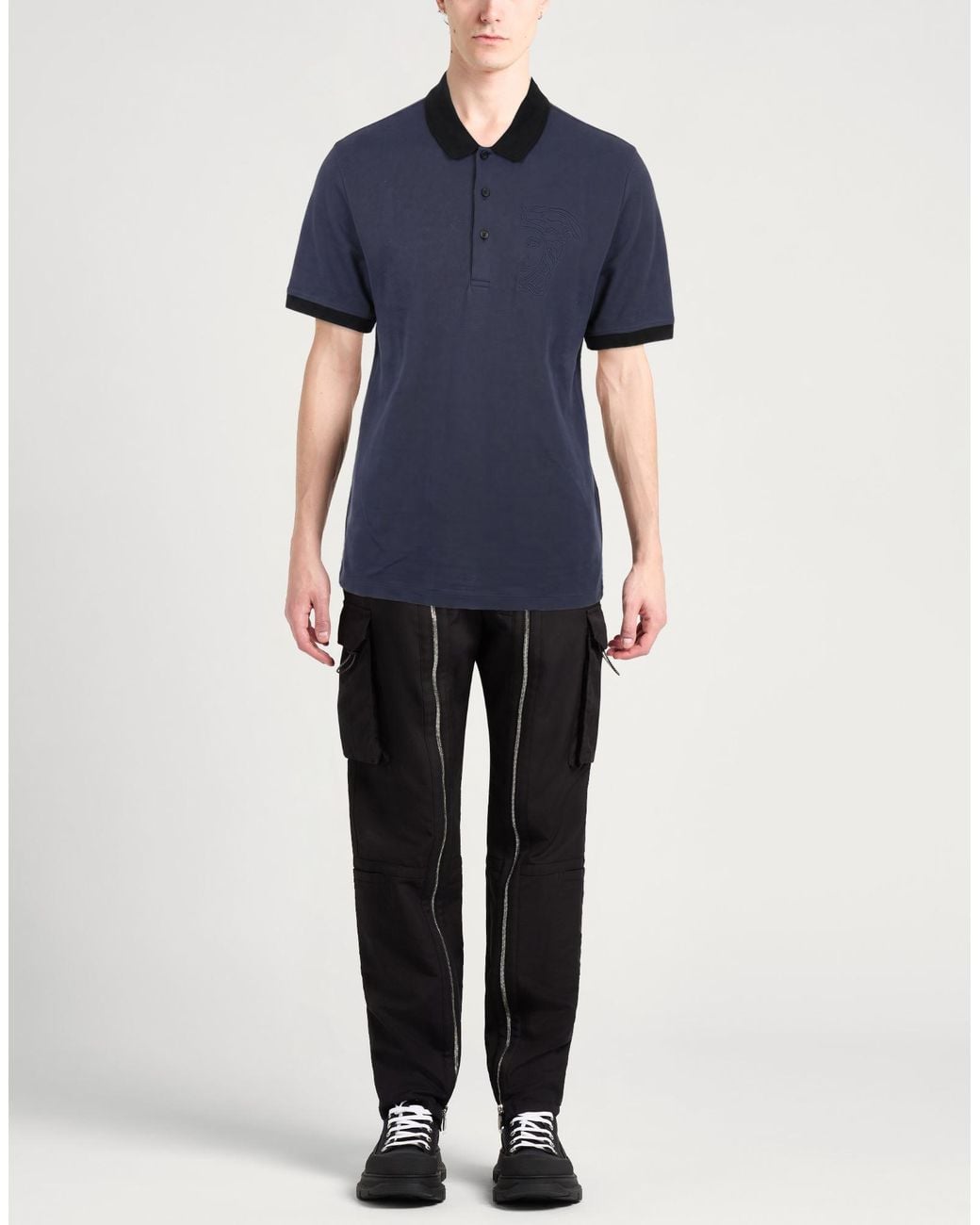 Versace Blue Polo Shirt Cotton for men
