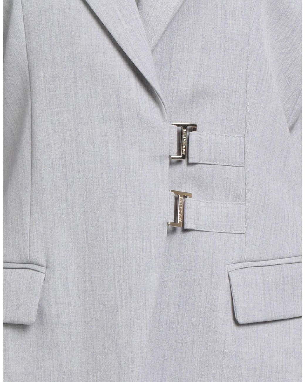 Patrizia Pepe Gray Blazer Polyester, Viscose, Elastane