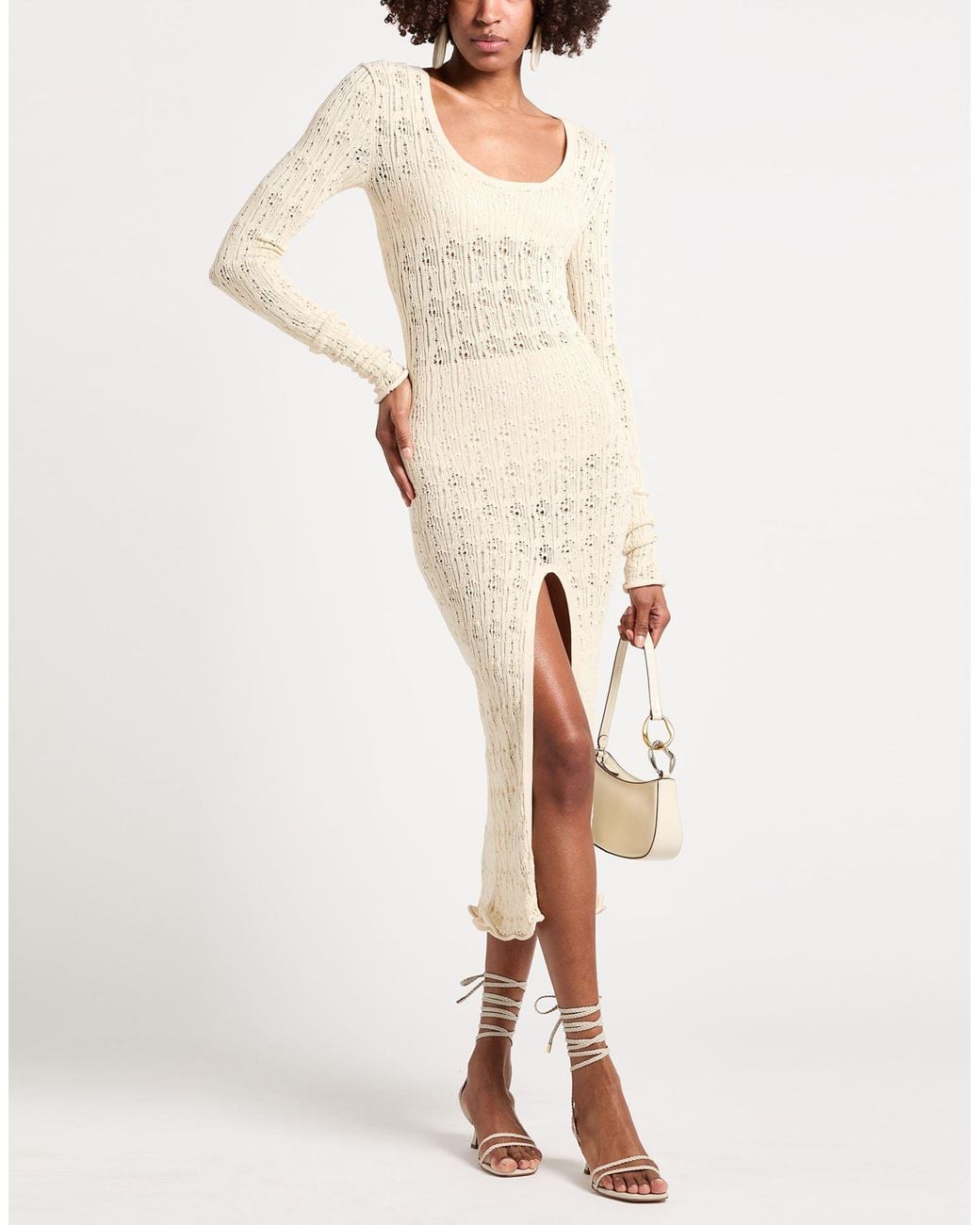 Dondup Natural Midi Dress Viscose, Polyester