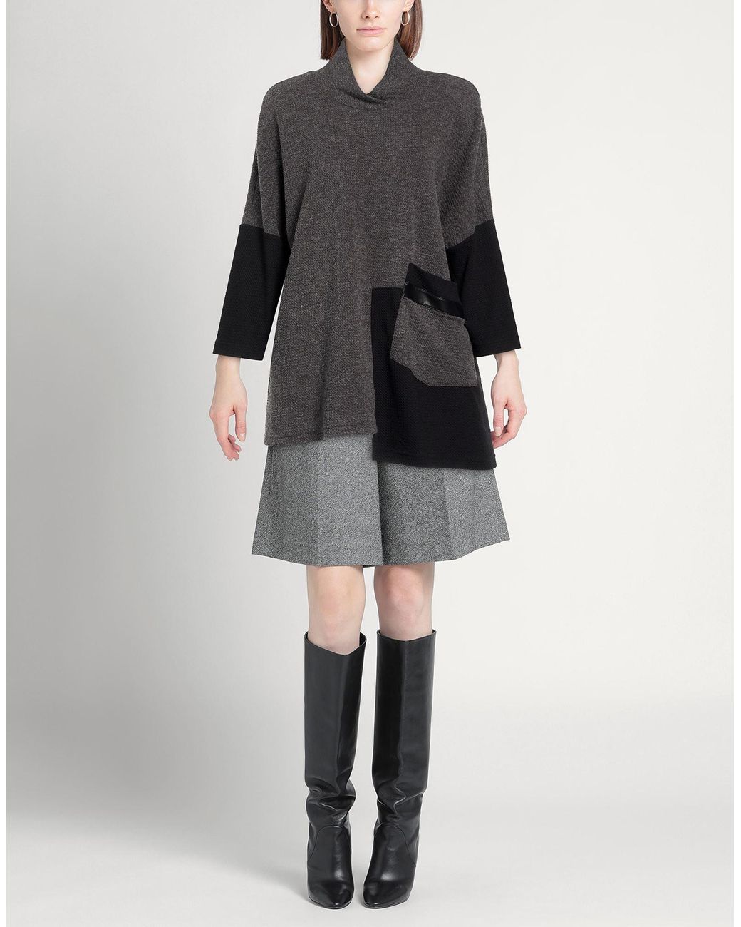 Joseph Ribkoff Gray Turtleneck Polyester, Rayon, Elastane, Polyurethane