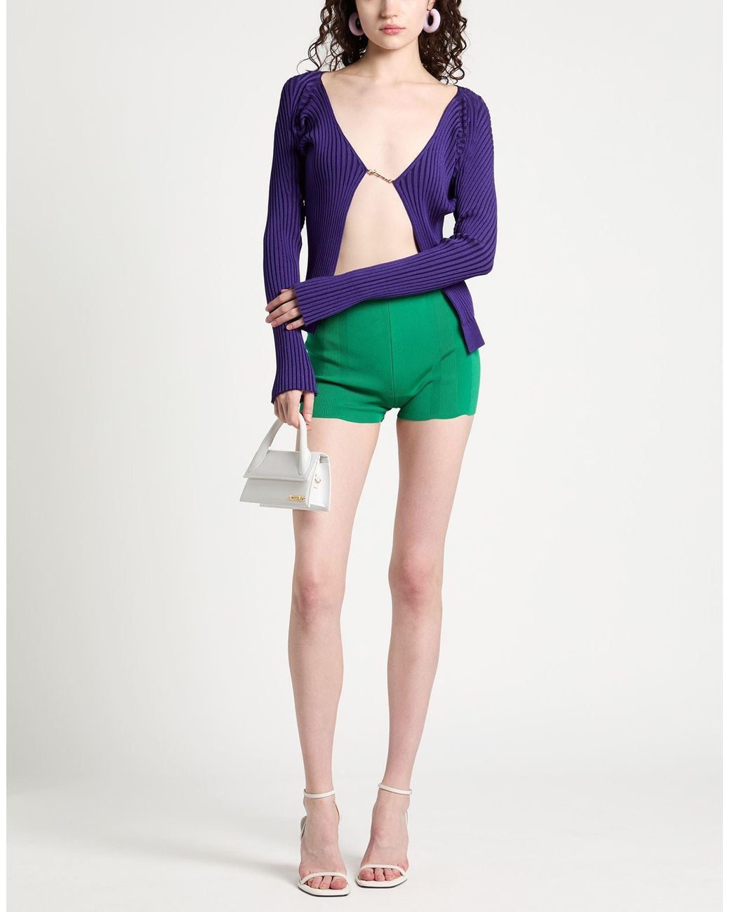 Jacquemus Green Shorts & Bermuda Shorts Viscose, Polyamide, Elastane